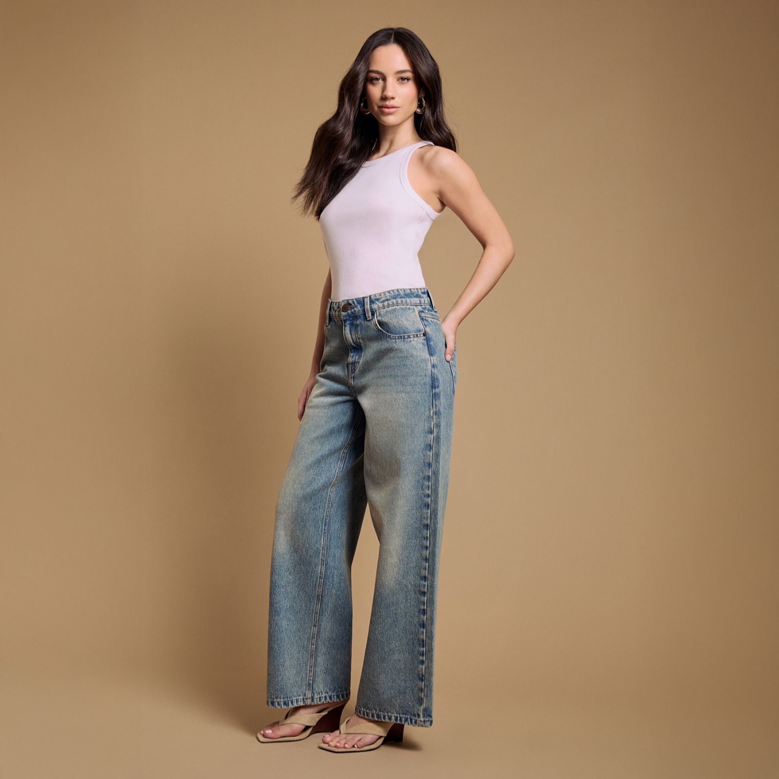Oasis Straight Leg Western Look Jean