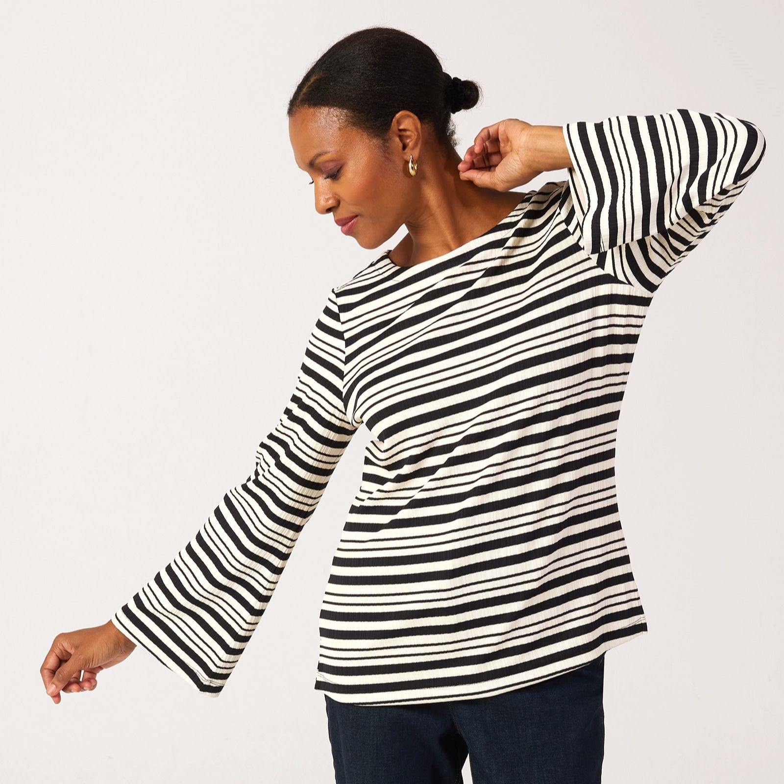 Ruth Langsford Rib Top with Bell Sleeve