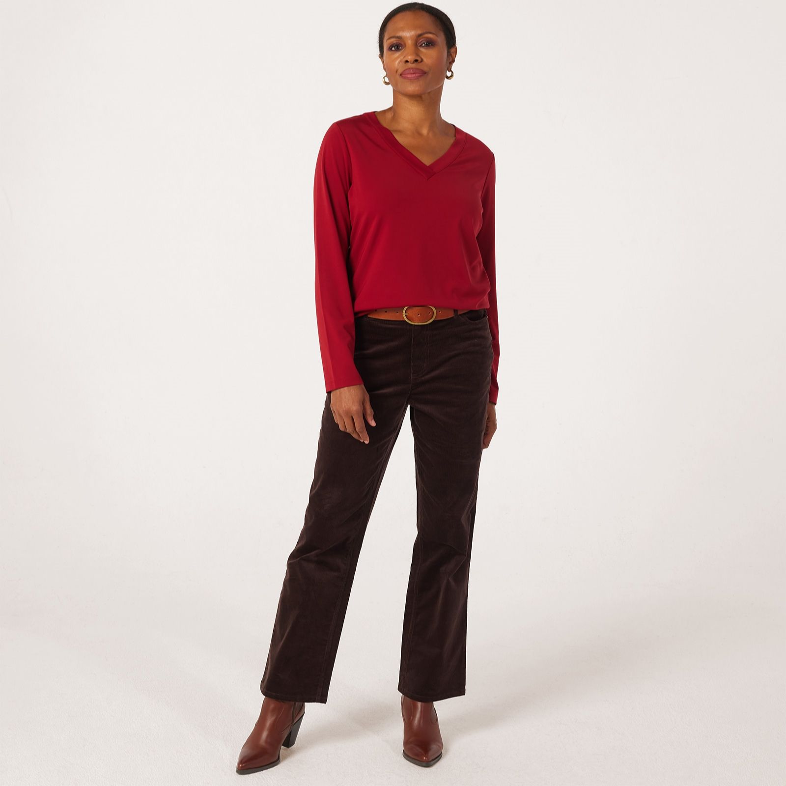 Ruth Langsford V-Neck 3/4 Sleeve Smart Jersey Top