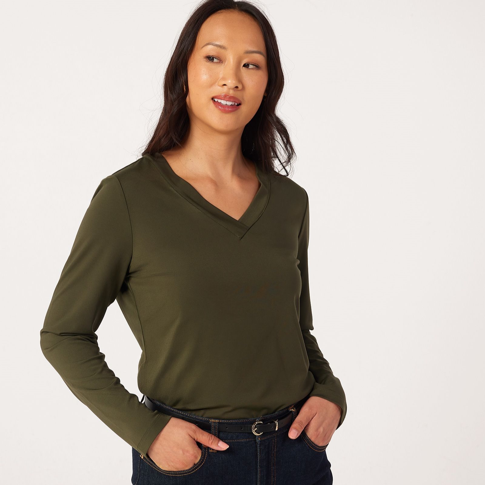 Ruth Langsford V-Neck 3/4 Sleeve Smart Jersey Top