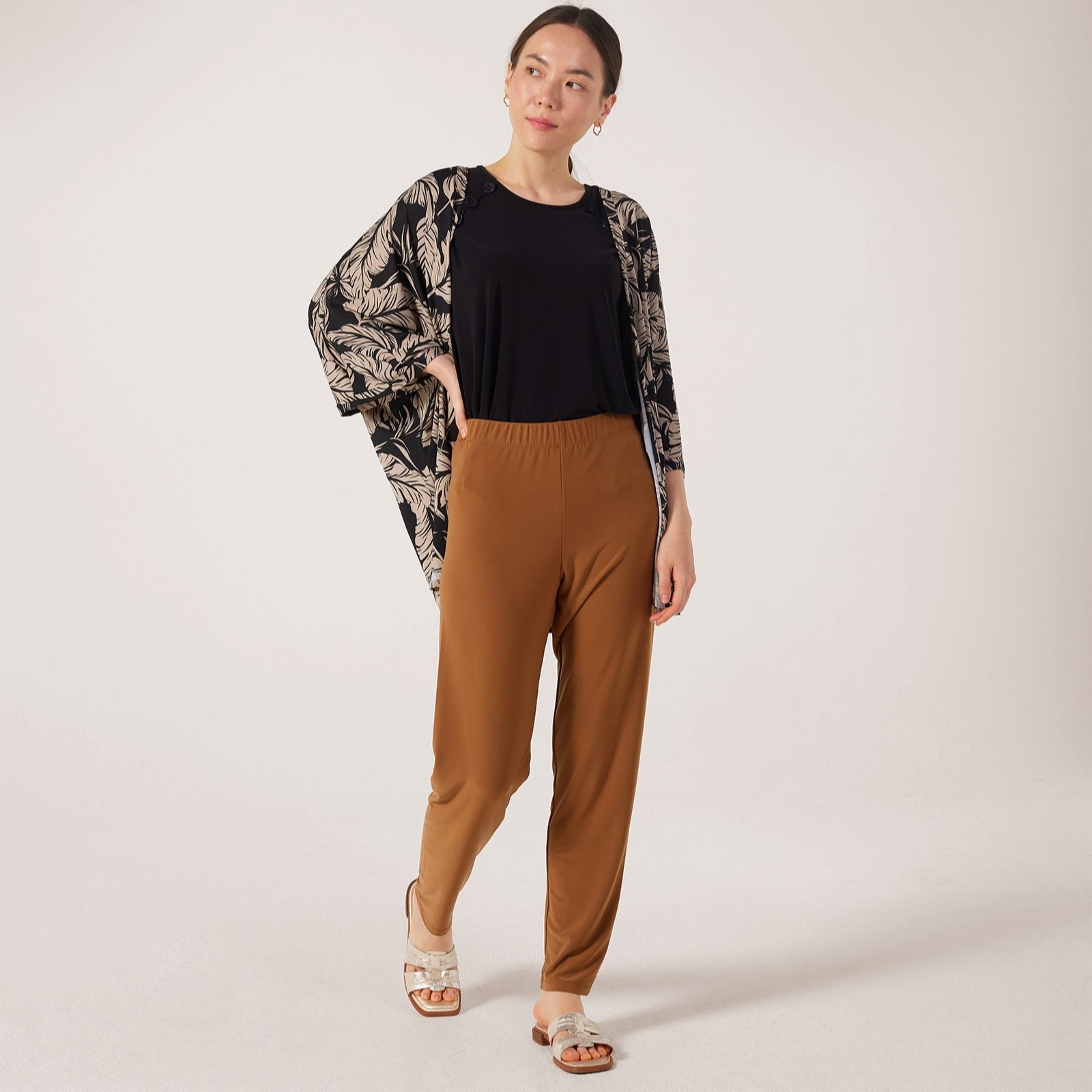 Kim & Co Brazil Jersey 1.5" Elastic Waist Narrow Leg Trouser
