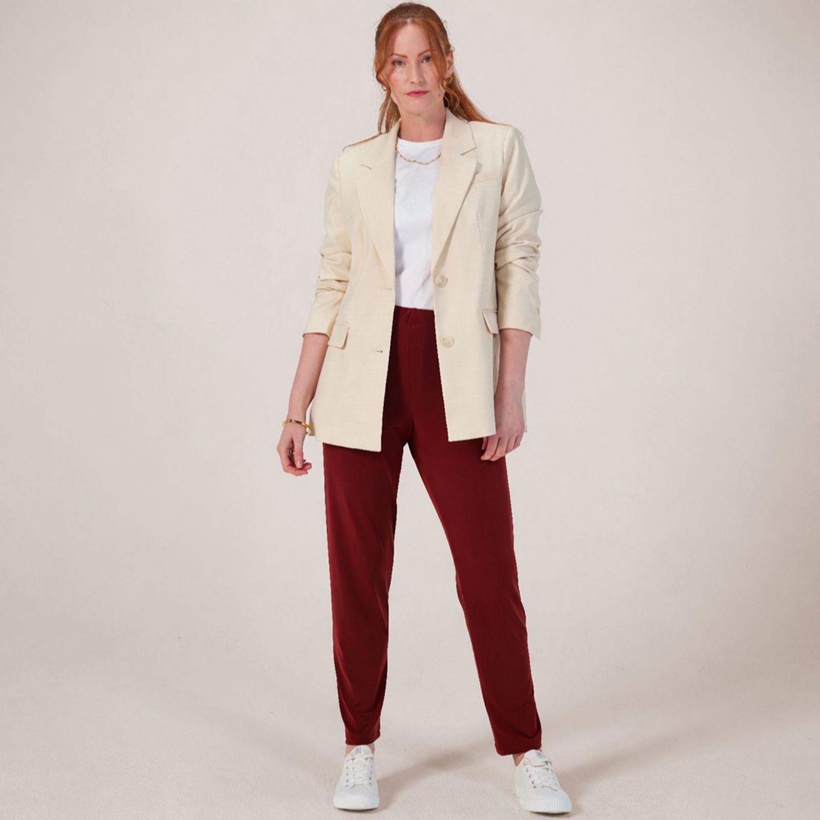 Kim & Co Brazil Jersey 1.5" Elastic Waist Narrow Leg Trouser