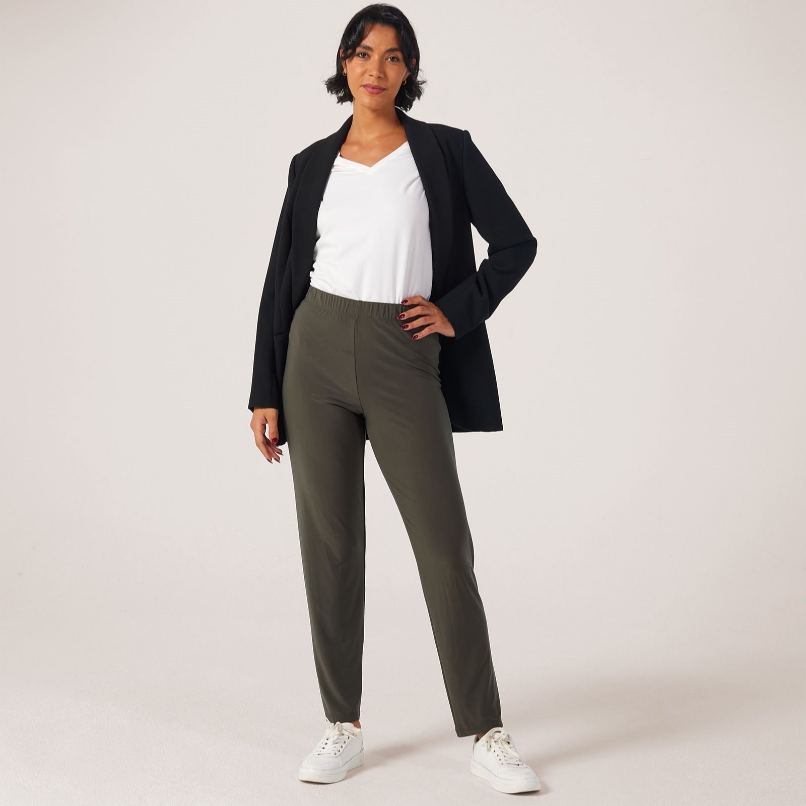 Kim & Co Brazil Jersey 1.5" Elastic Waist Narrow Leg Trouser