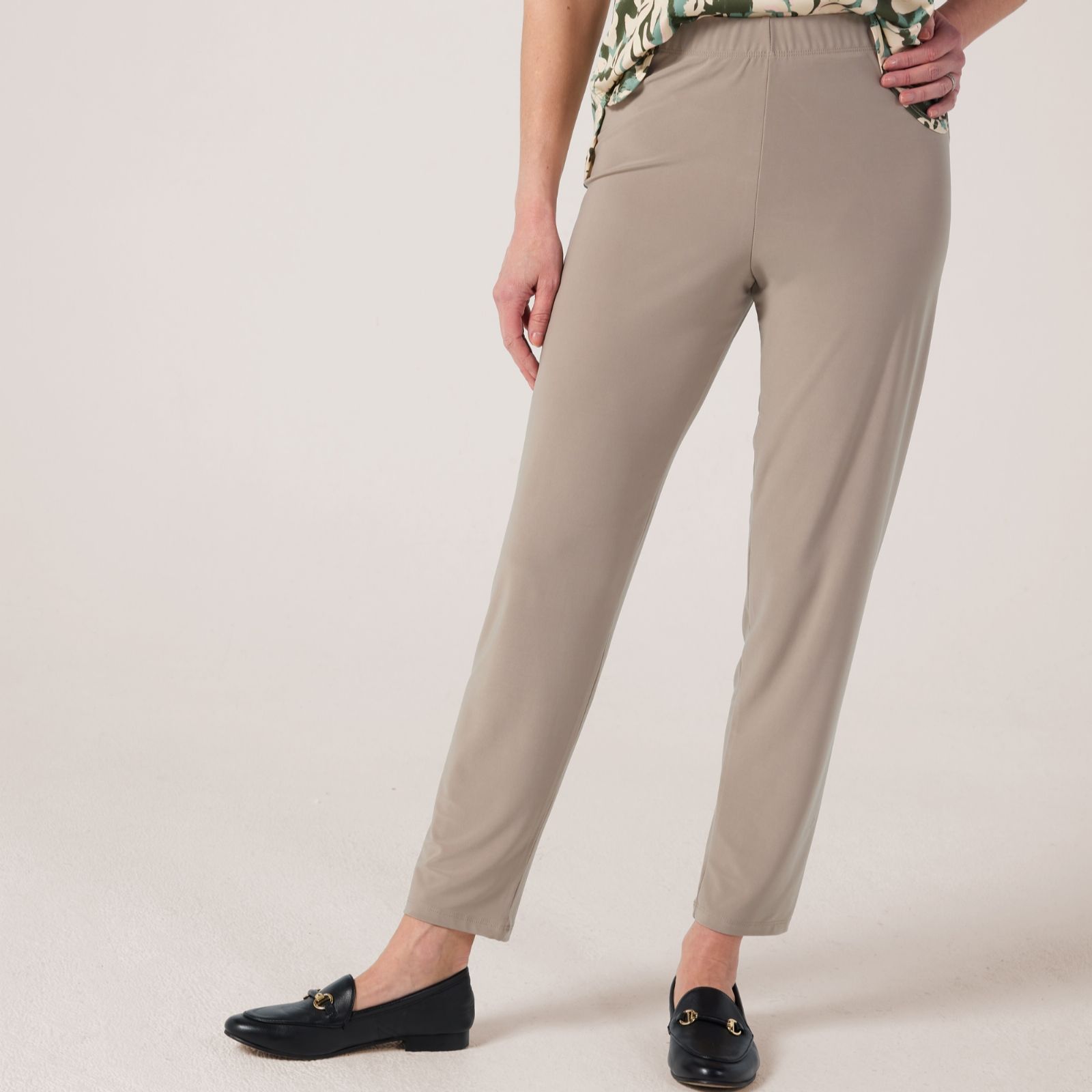 Kim & Co Brazil Jersey 1.5" Elastic Waist Narrow Leg Trouser