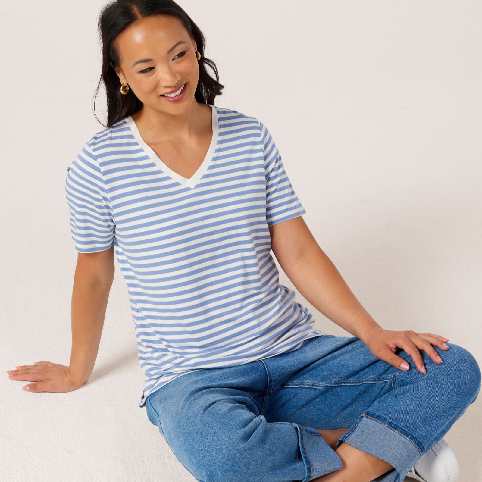 Ruth Langsford Stripe V-neck T-shirt
