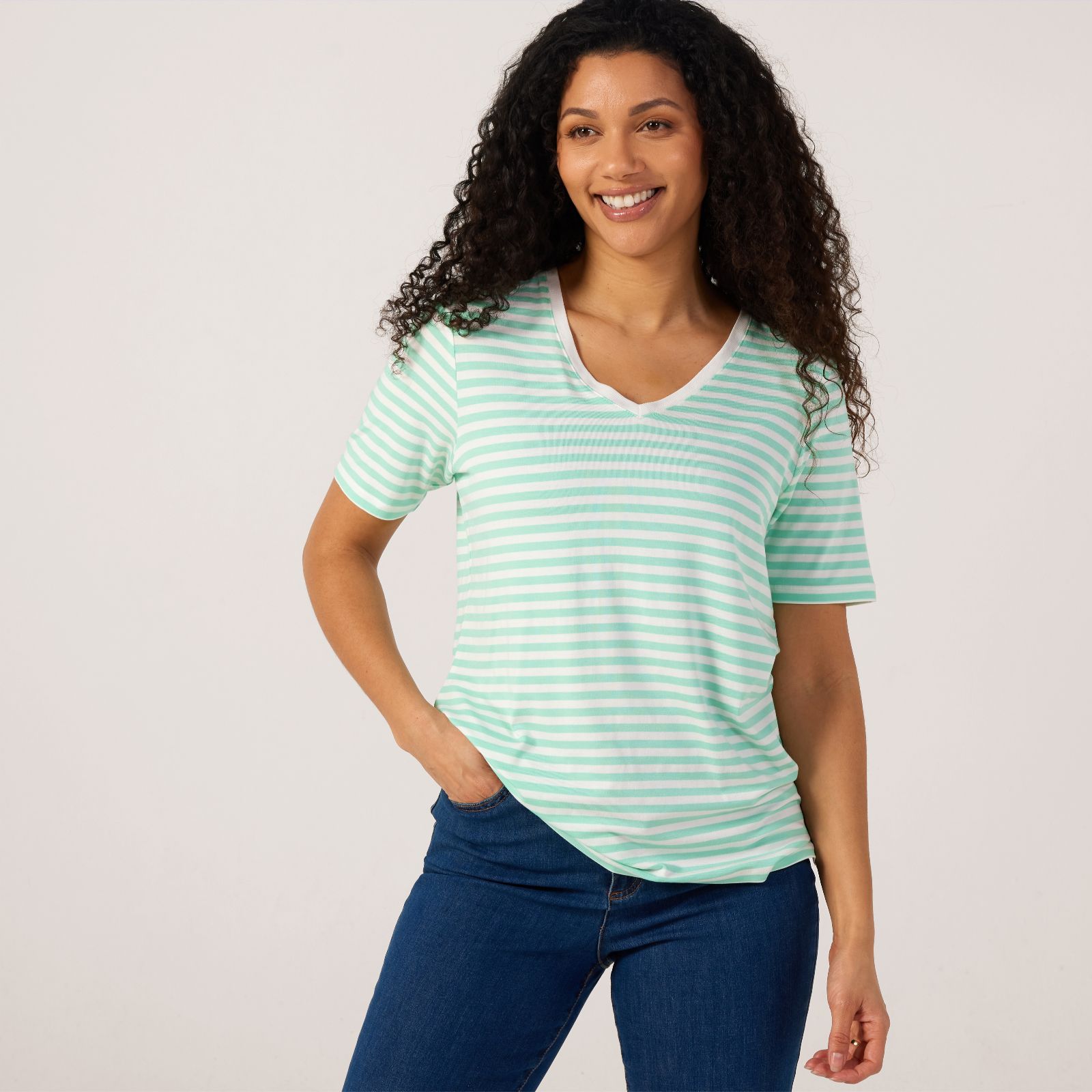 Ruth Langsford Stripe V-neck T-shirt