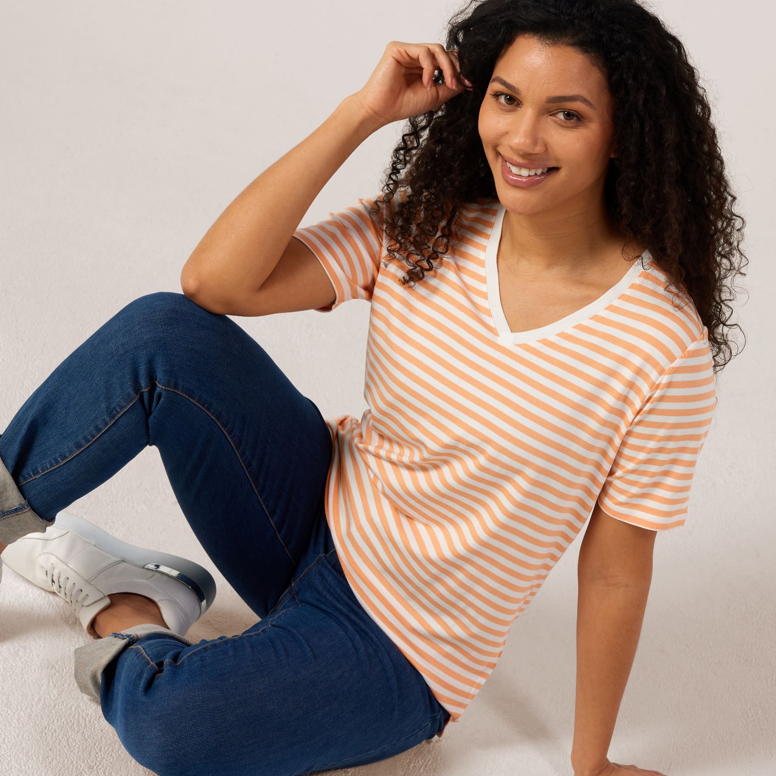 Ruth Langsford Stripe V-neck T-shirt