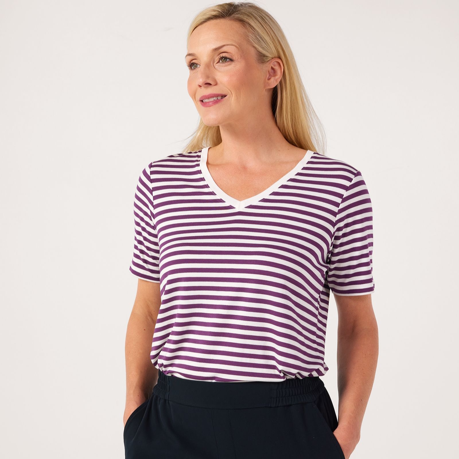 Ruth Langsford Stripe V-neck T-shirt