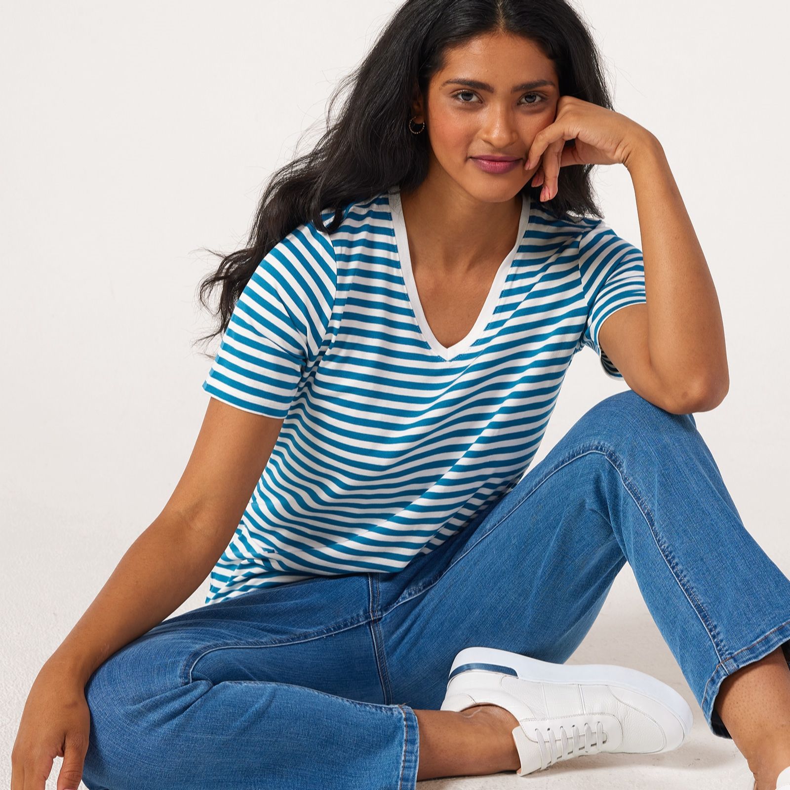 Ruth Langsford Stripe V-neck T-shirt