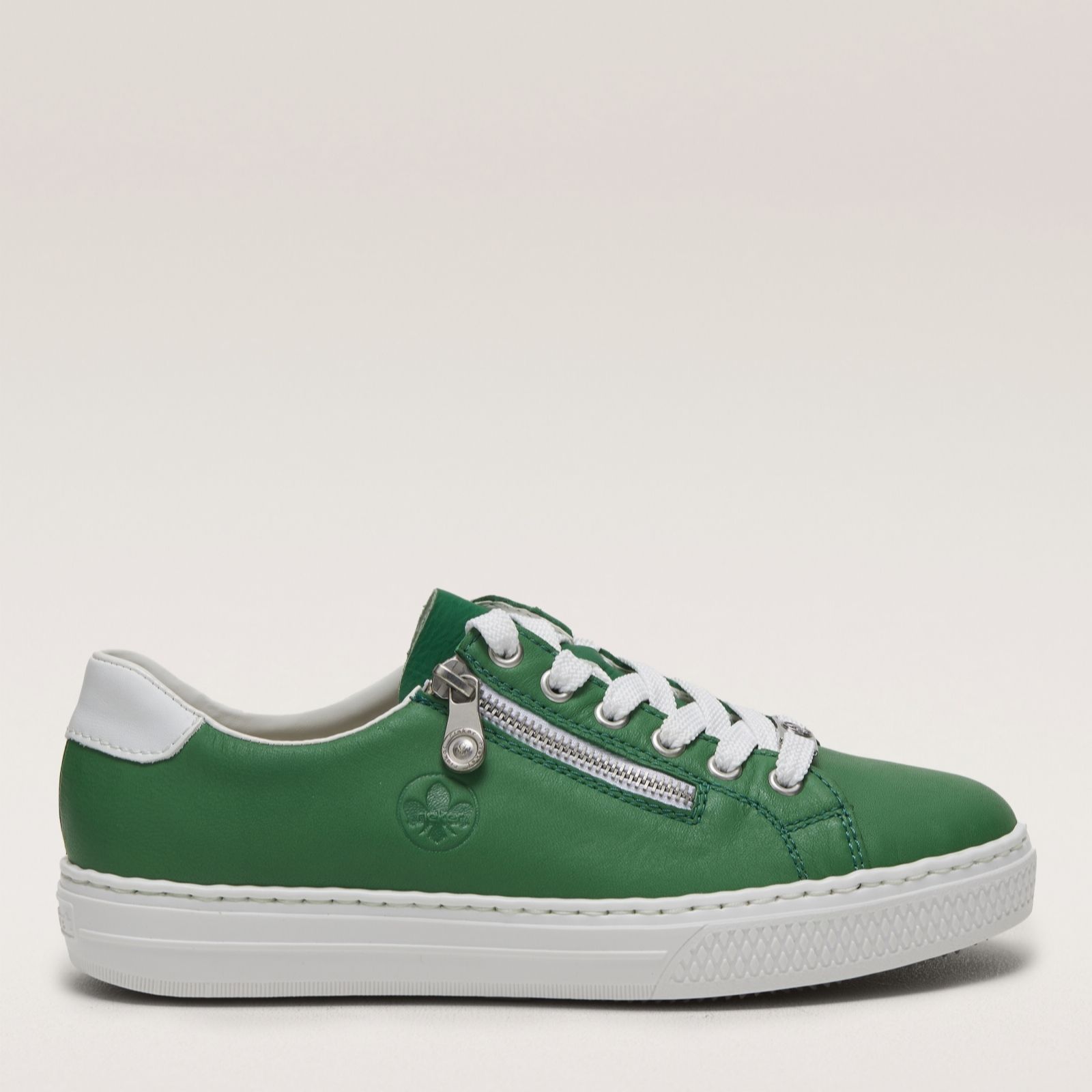 Outlet Rieker Leather Trainer with Side Zip