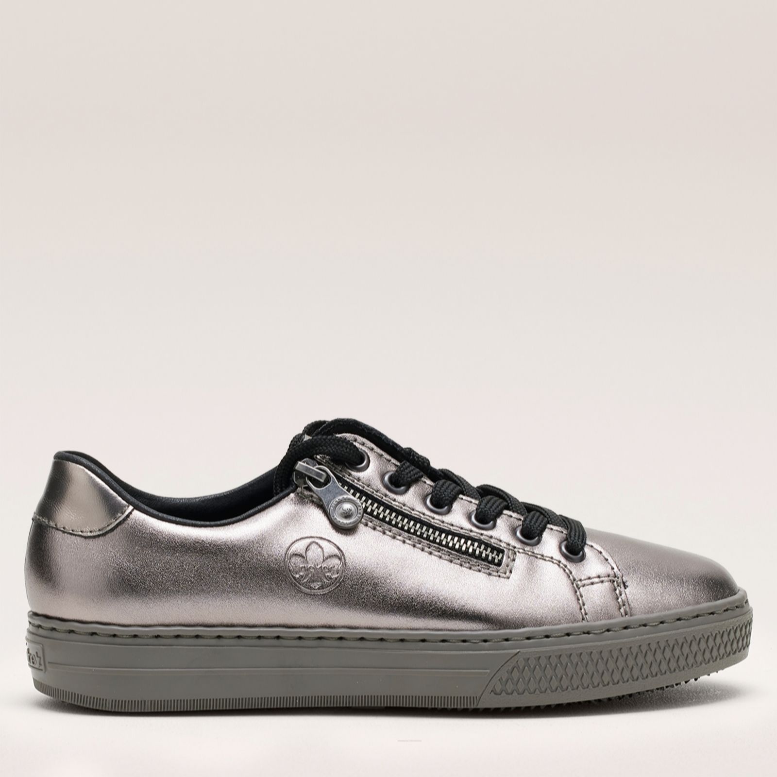 Outlet Rieker Leather Trainer with Side Zip