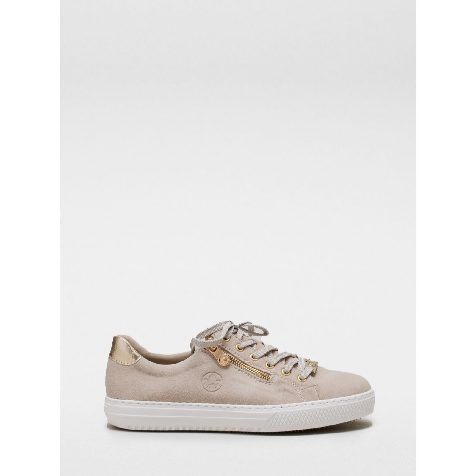 Outlet Rieker Leather Trainer with Side Zip
