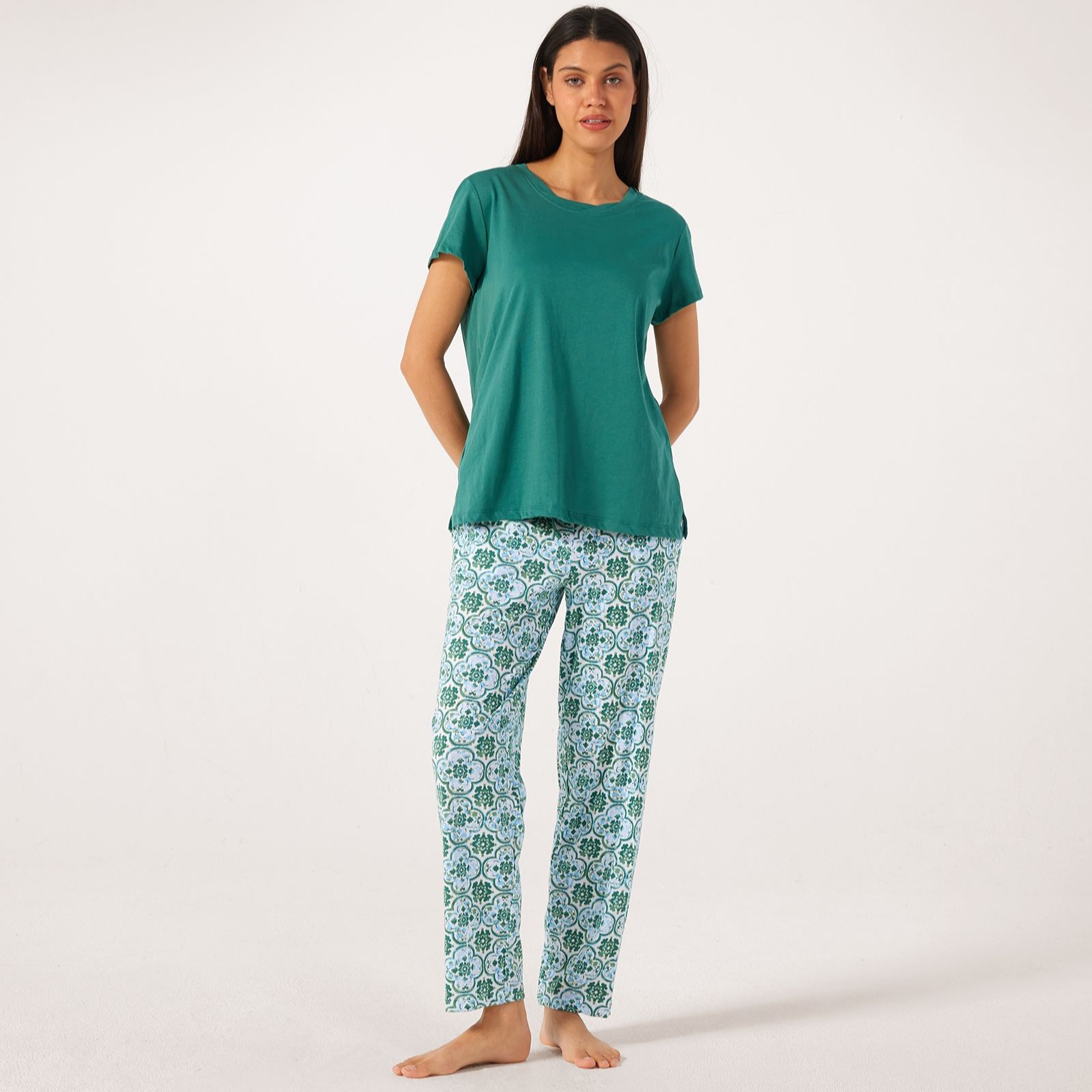 Carole Hochman 100% Cotton Scoop Neck PJ Set