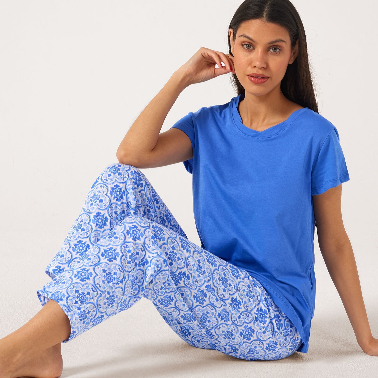 Carole Hochman 100% Cotton Scoop Neck PJ Set