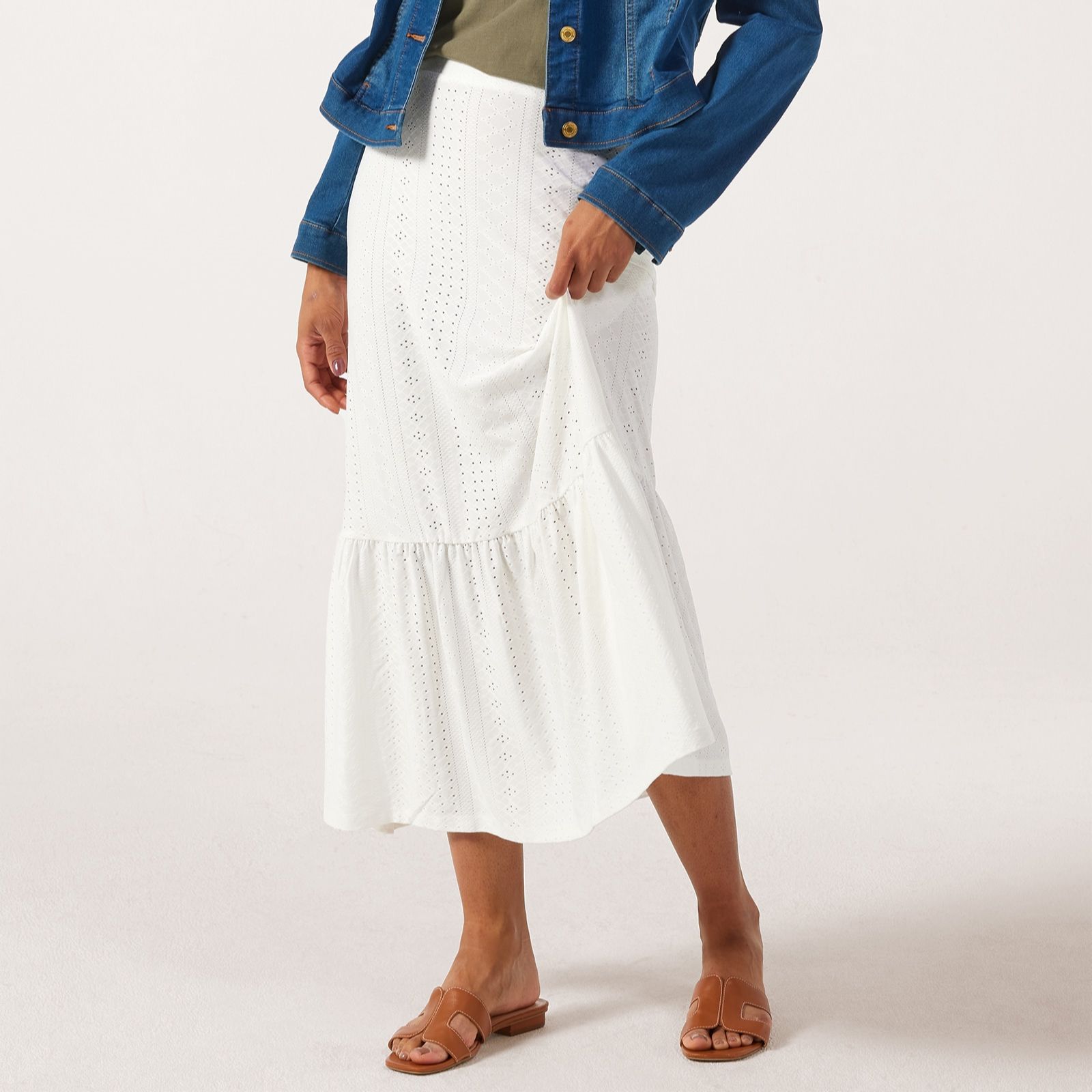 JDY Cathinka Broderie Ankle Skirt