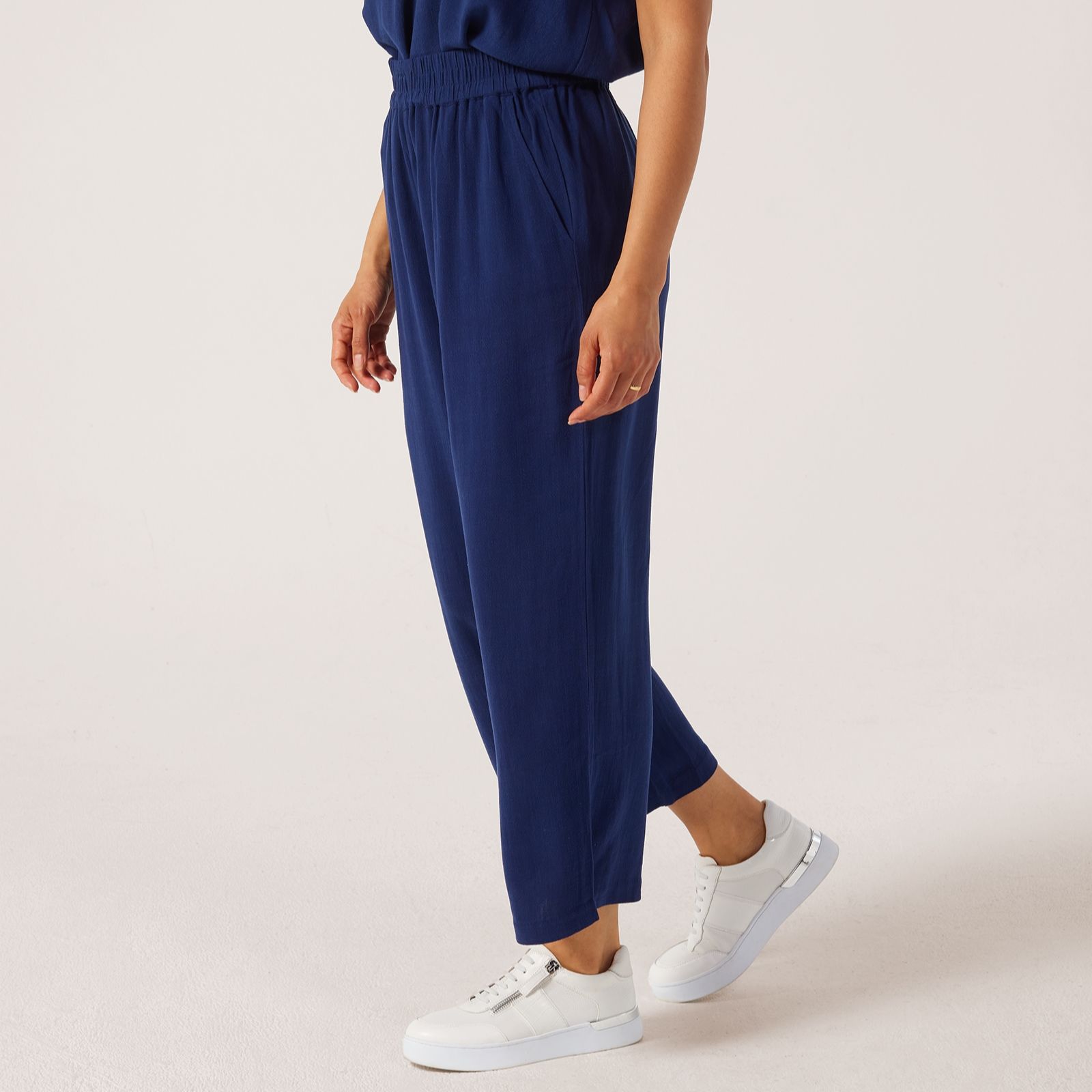 Ruth Langsford Pull On Cropped Linen Blend Trousers Tall