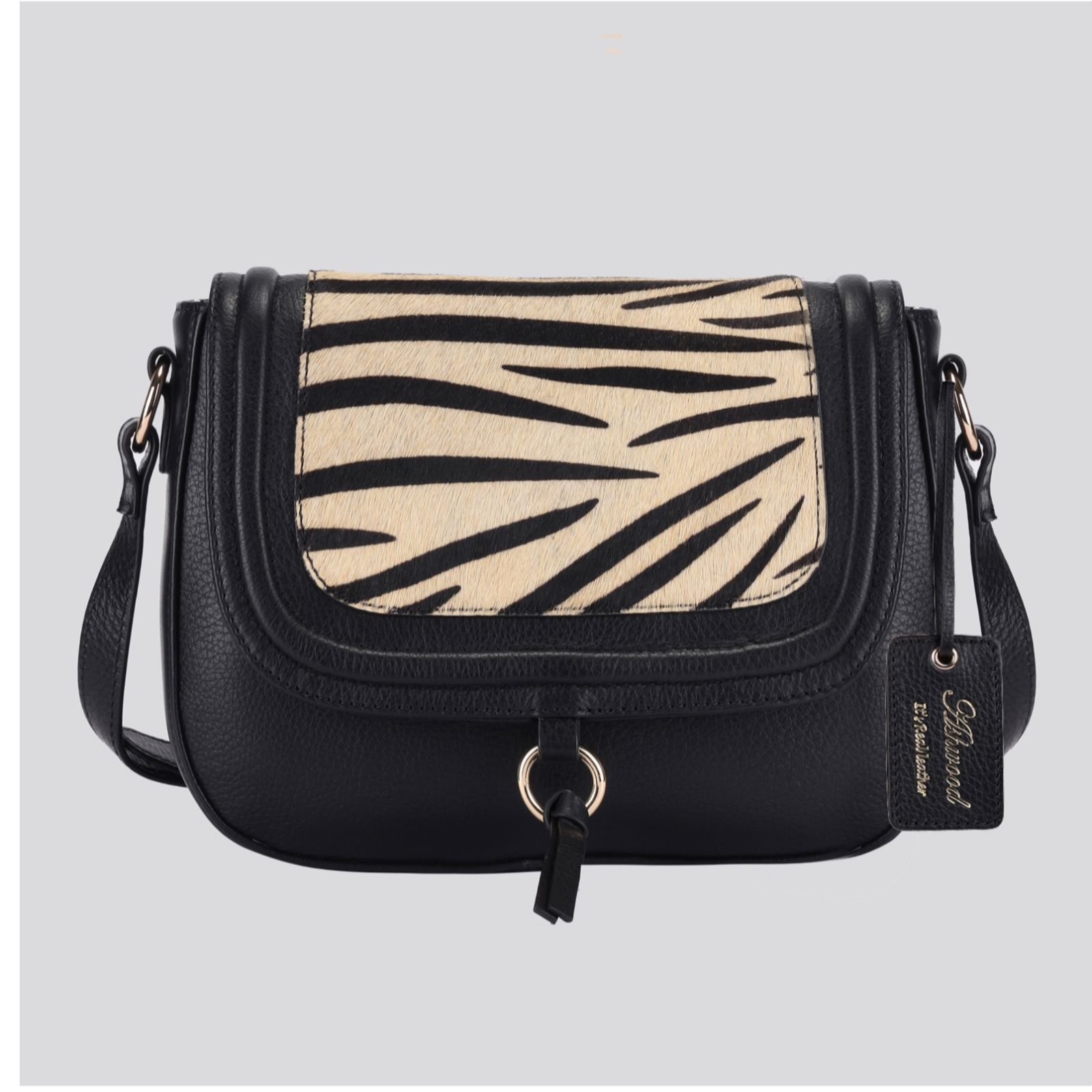 Ashwood Leather Animal Contrast Saddle Bag
