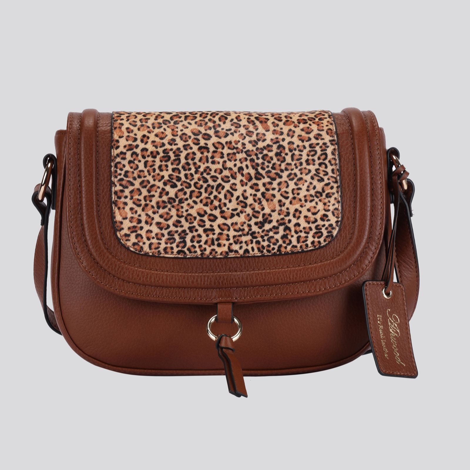 Ashwood Leather Animal Contrast Saddle Bag
