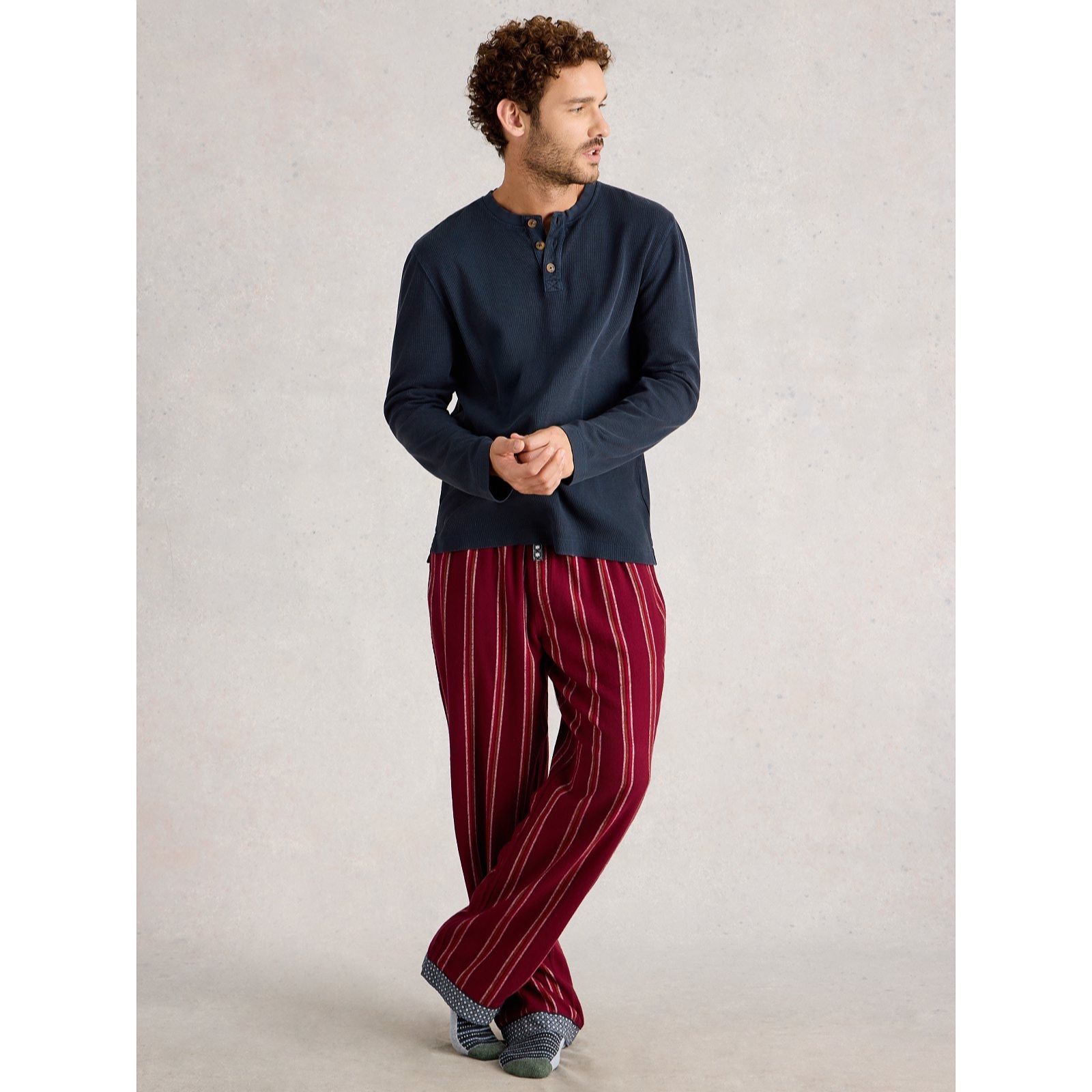 White Stuff Men's Helston Waffle Henley Top