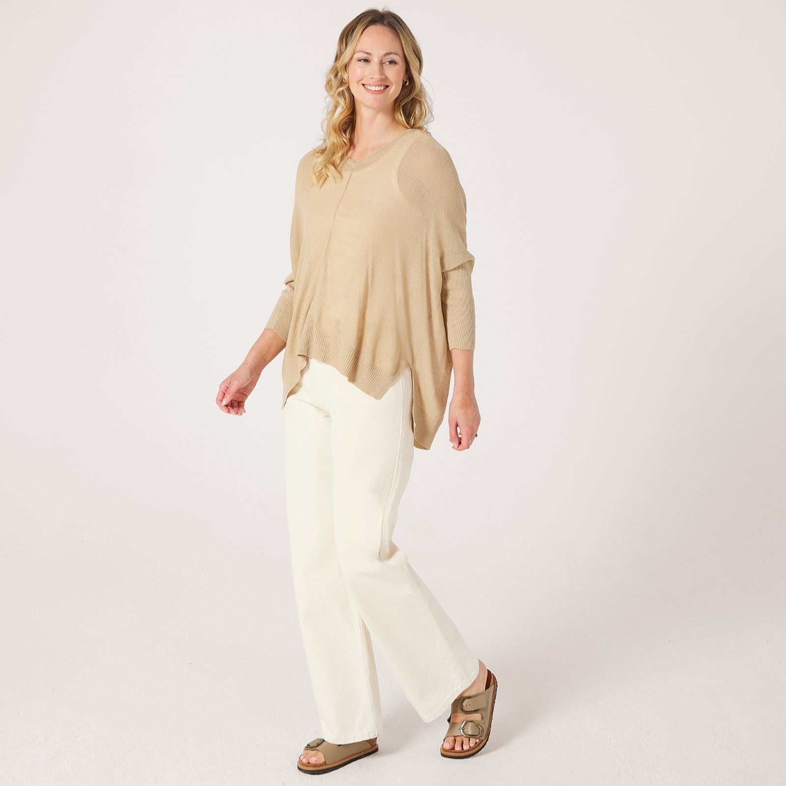 MarlaWynne Collection 3/4 Sleeve Baby Boucle Knit Tunic