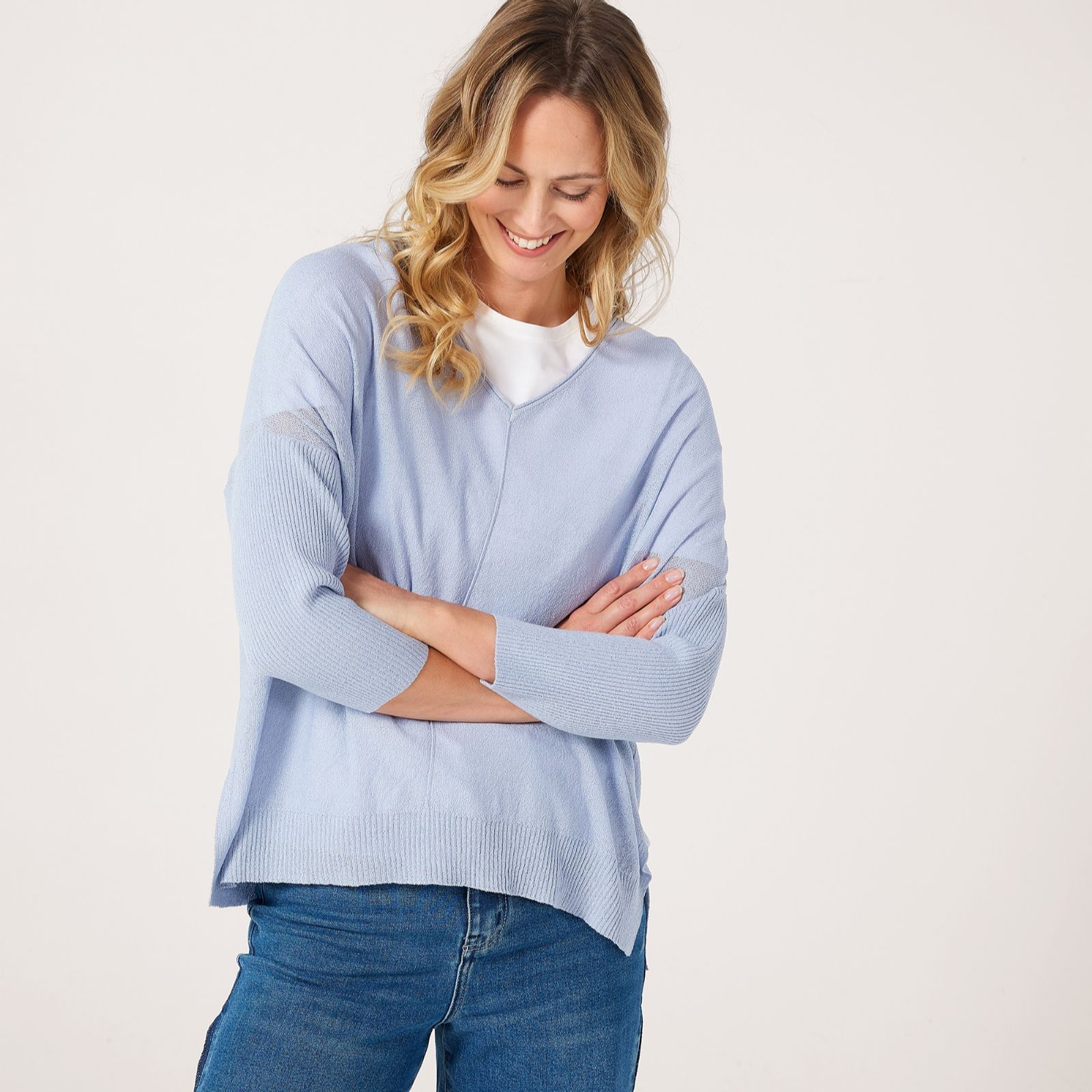 MarlaWynne Collection 3/4 Sleeve Baby Boucle Knit Tunic