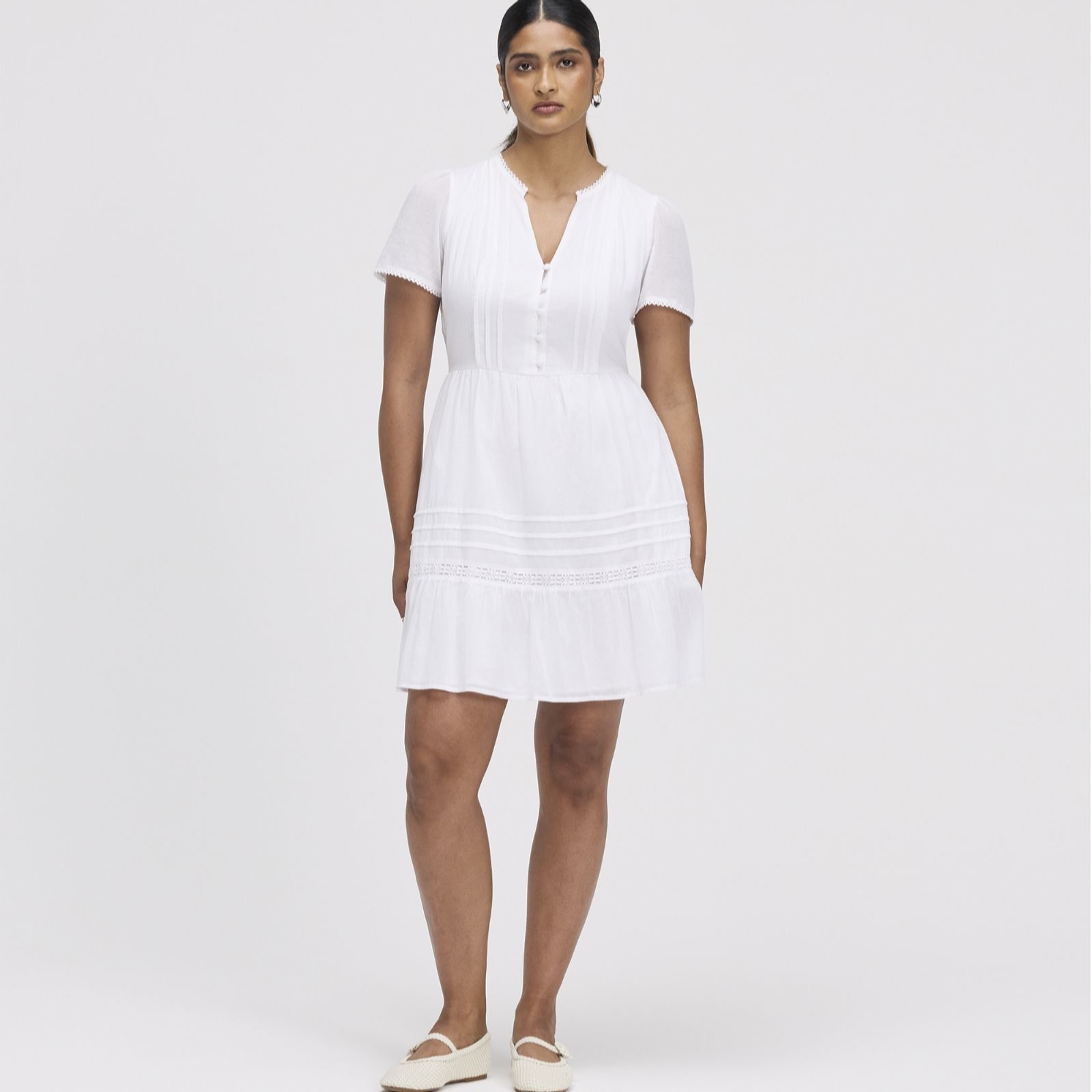 Finery London 100% Cotton Voile Knee Length Dress