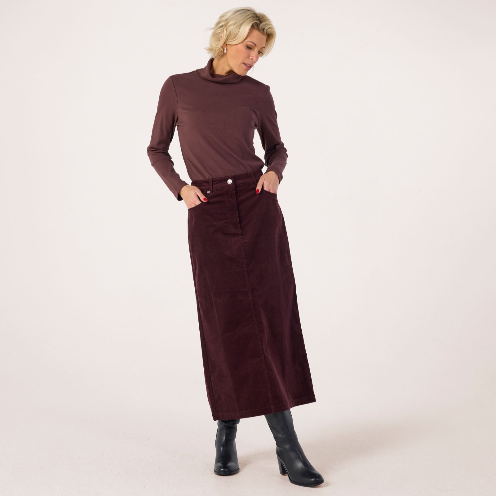 Ruth Langsford Cord Longline Skirt Petite