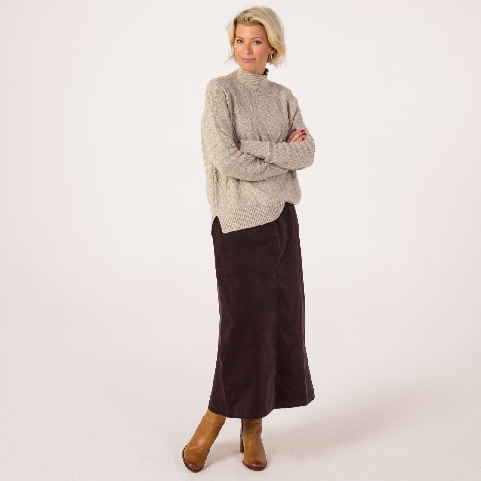 Ruth Langsford Cord Longline Skirt Petite