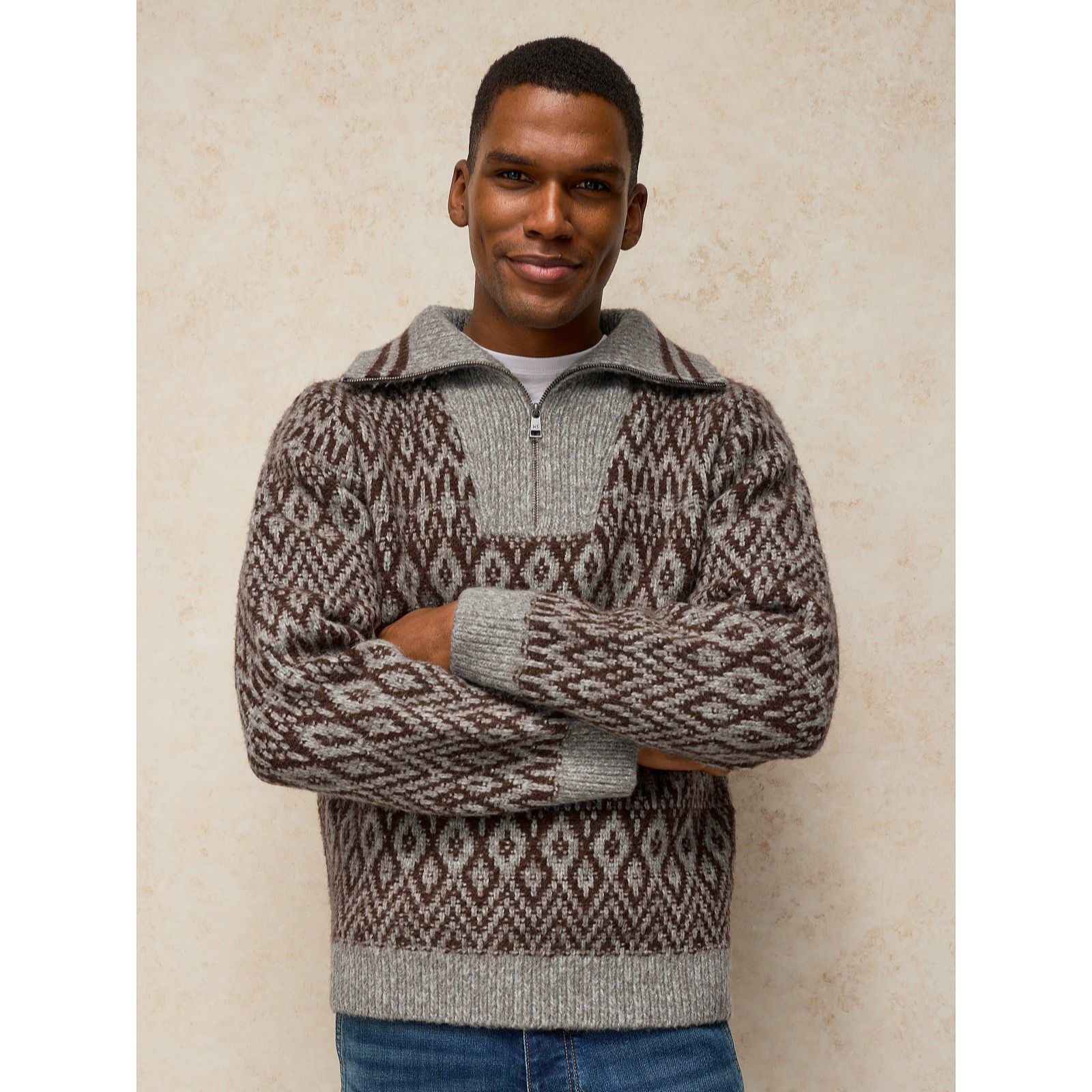 White Stuff Mens Aviemore Zip Funnel Jumper