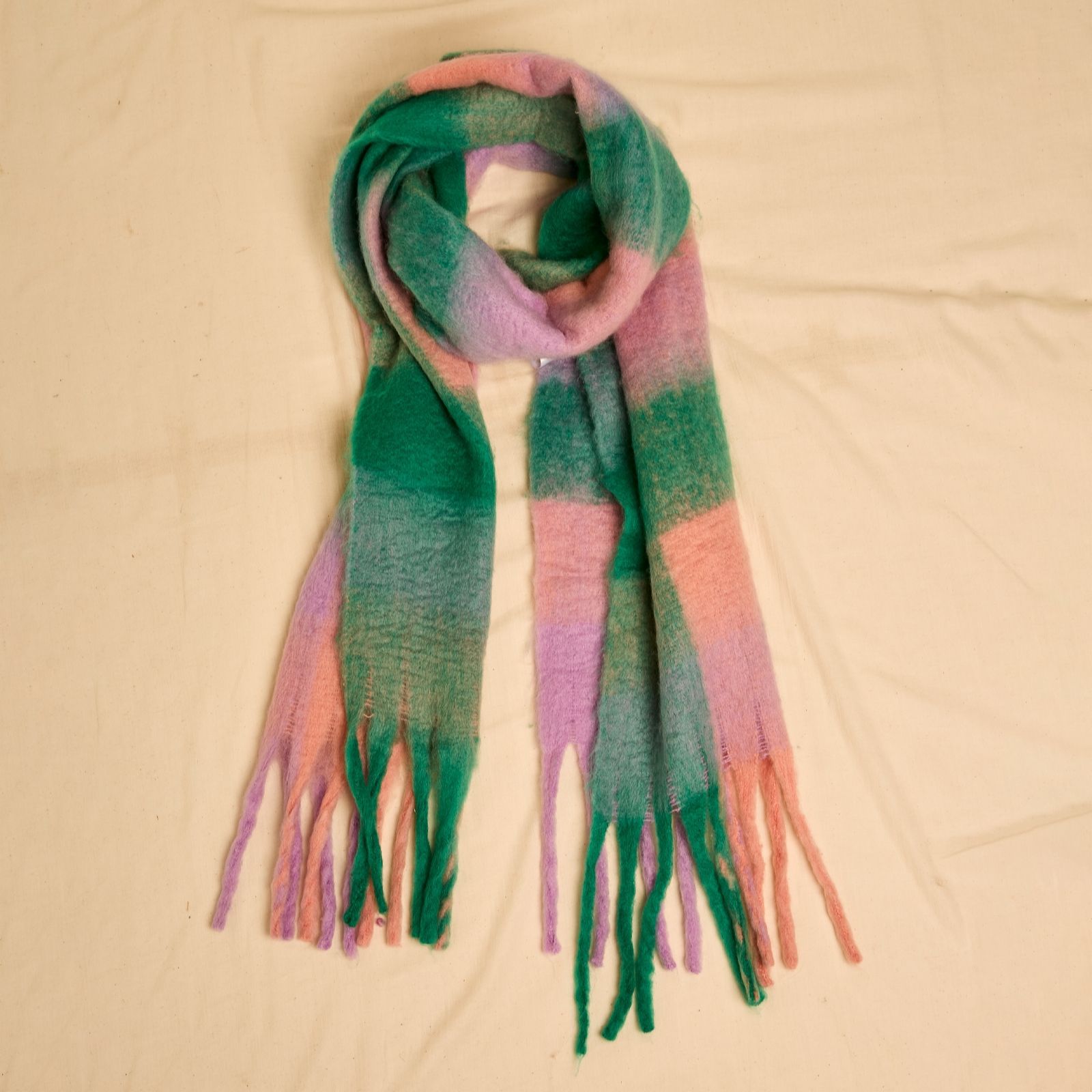 Apricot Bold Colourblock Square Scarf