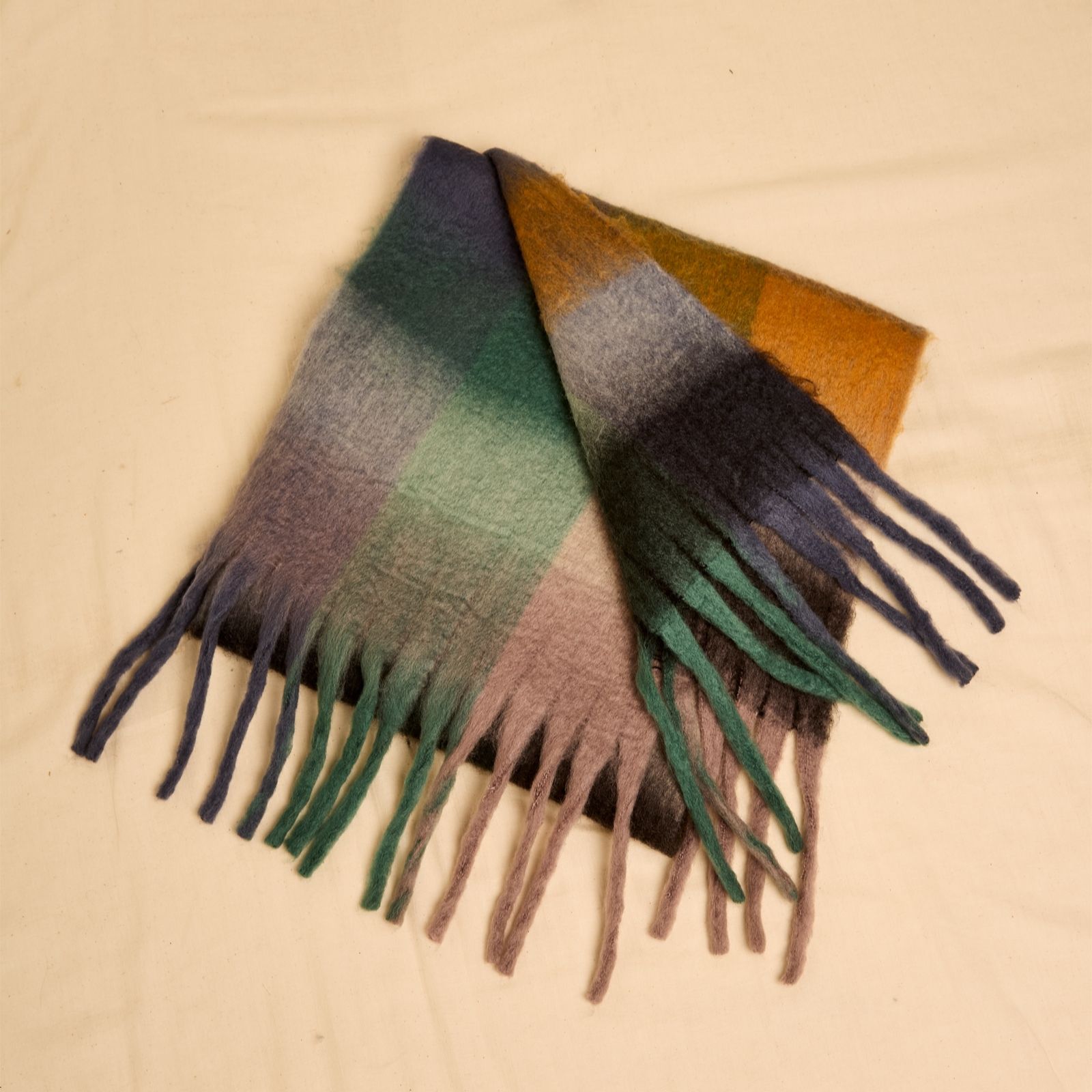 Apricot Bold Colourblock Square Scarf