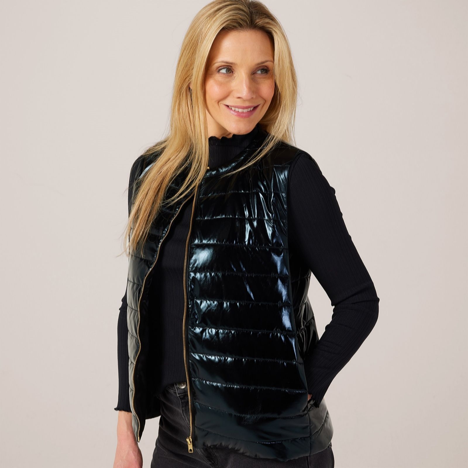 Helene Berman Quilted Padded Zip Up Gilet