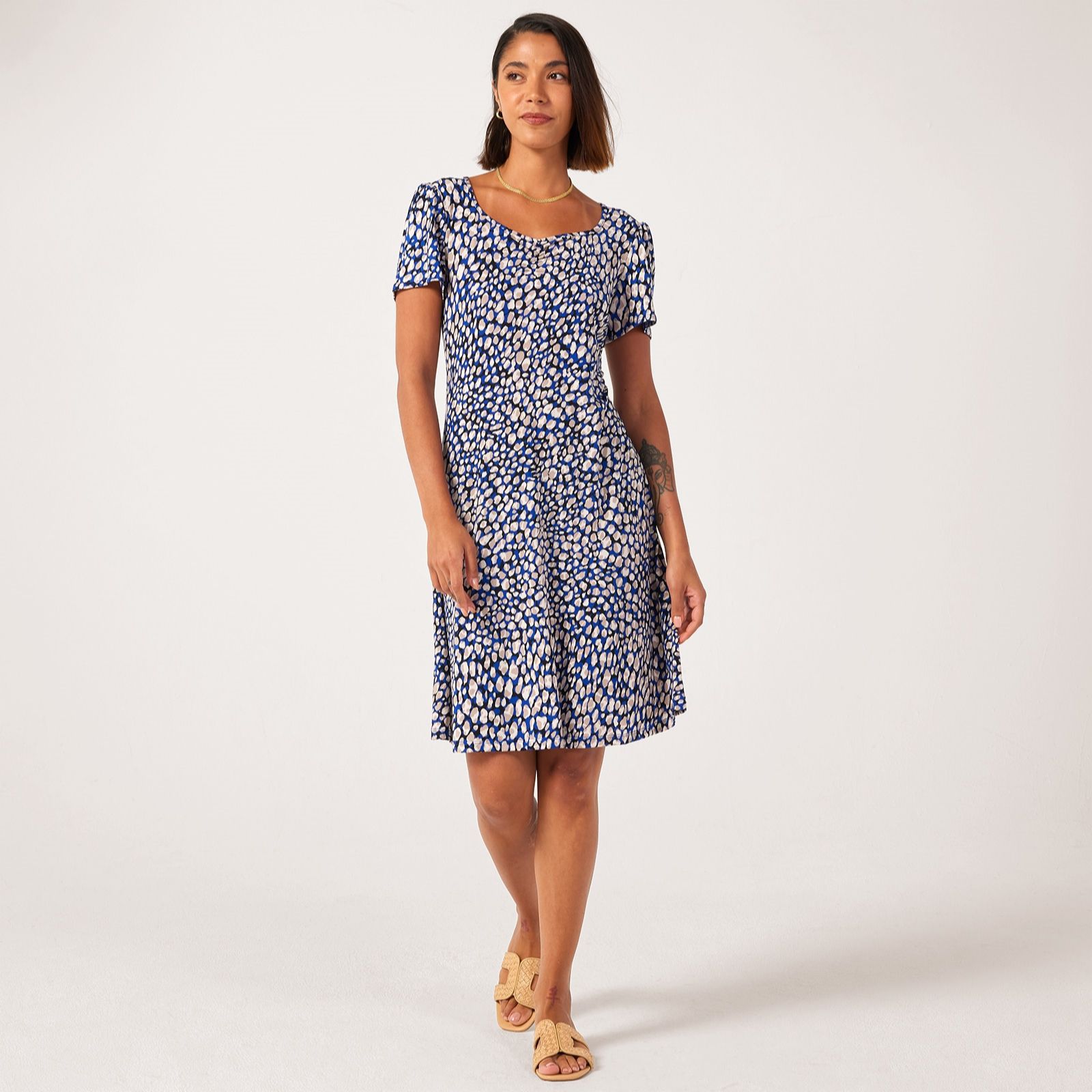 Kim & Co Printed Brazil Jersey Short Sleeve Dress