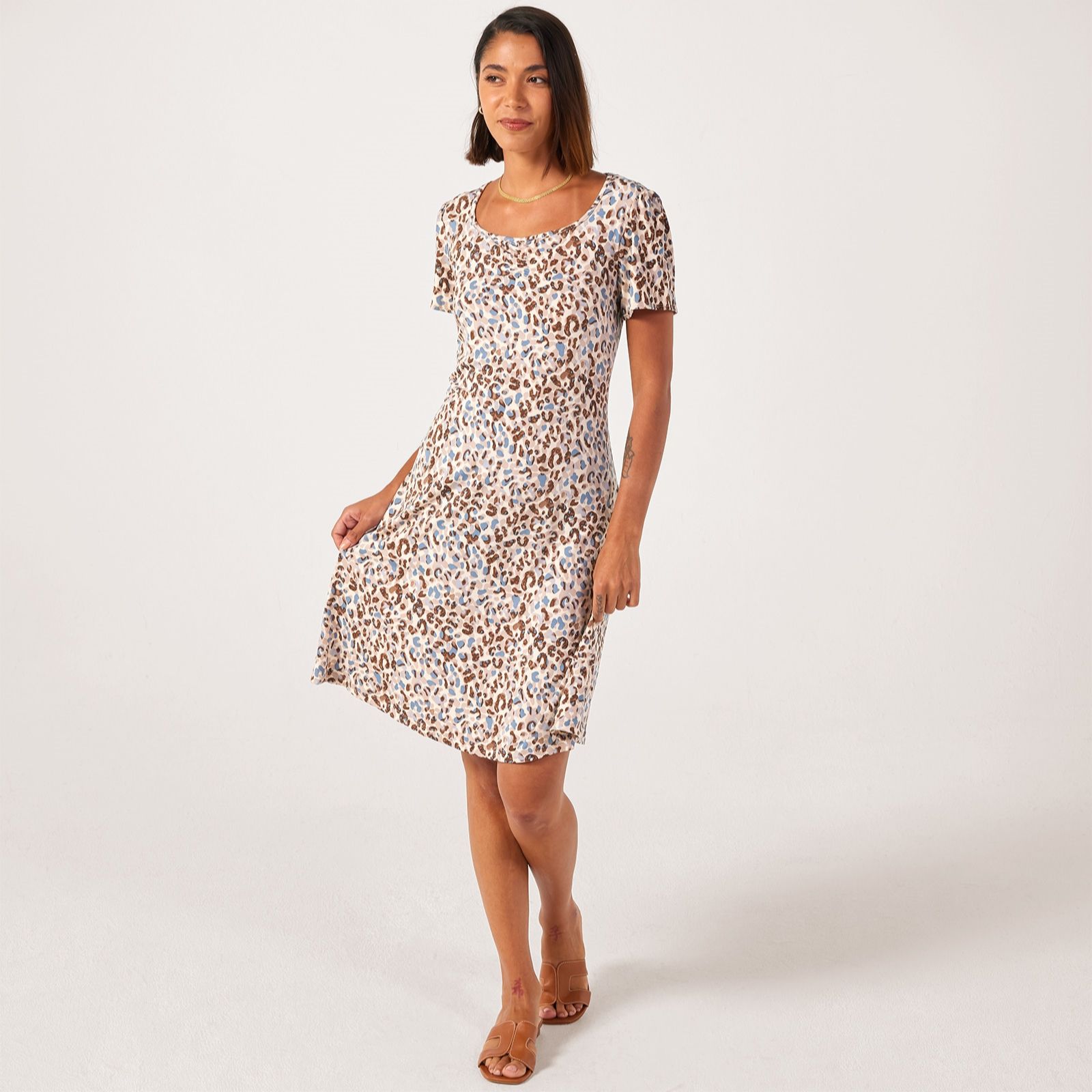 Kim & Co Printed Brazil Jersey Short Sleeve Dress
