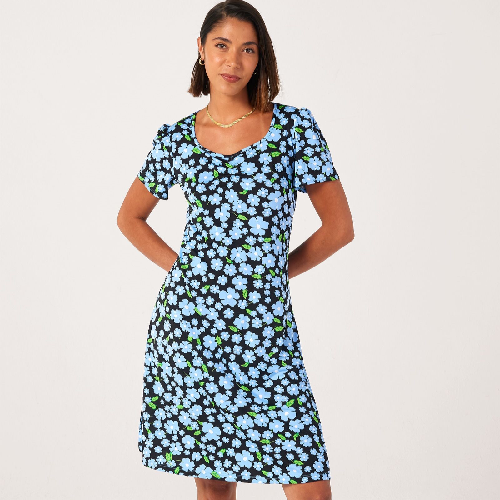Kim & Co Printed Brazil Jersey Short Sleeve Dress
