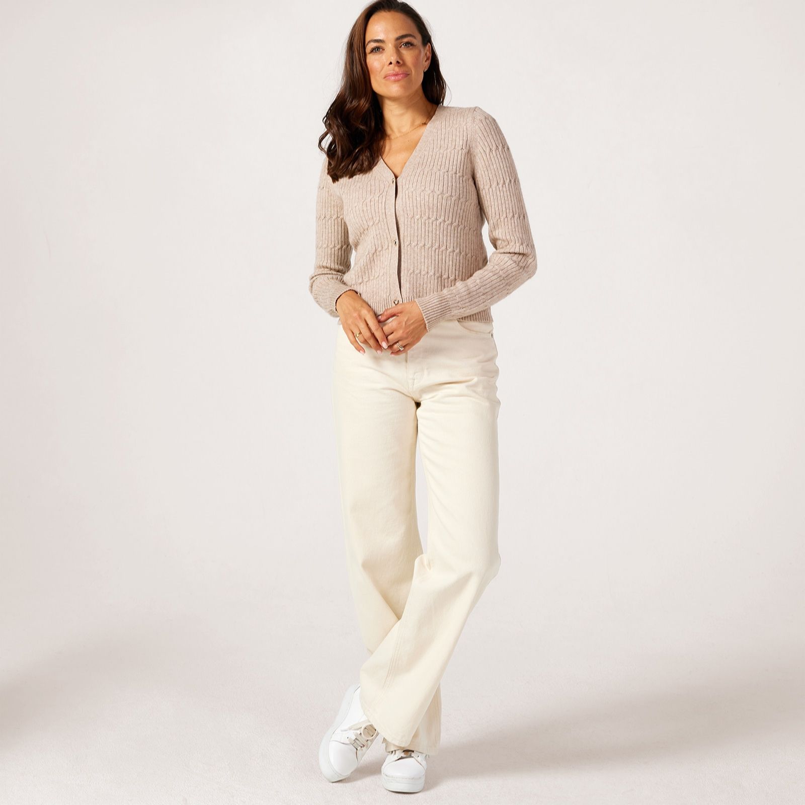 Only Katia Cable Button Detail Cardigan