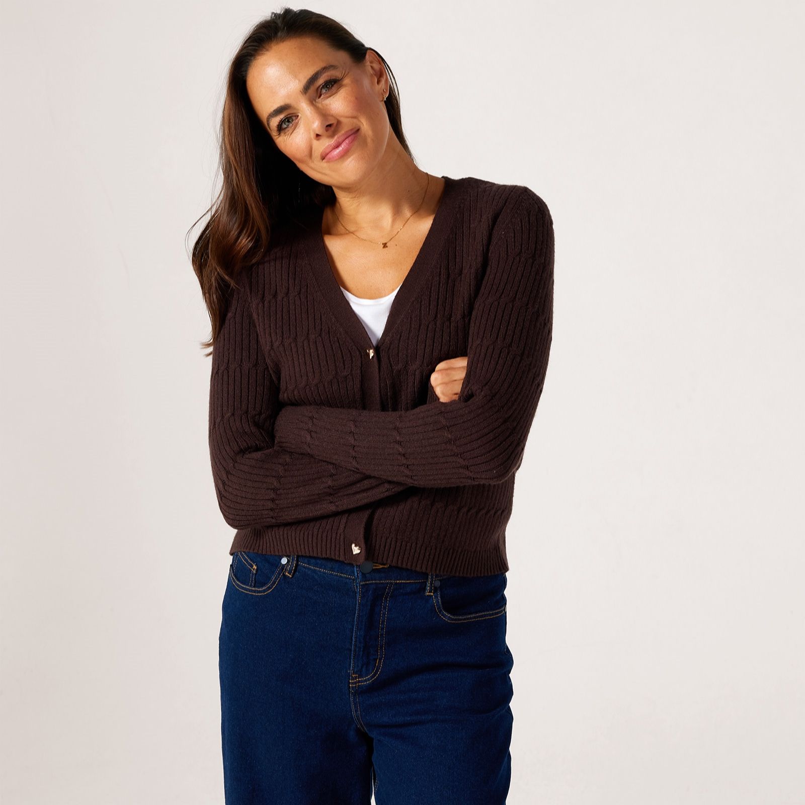 Only Katia Cable Button Detail Cardigan