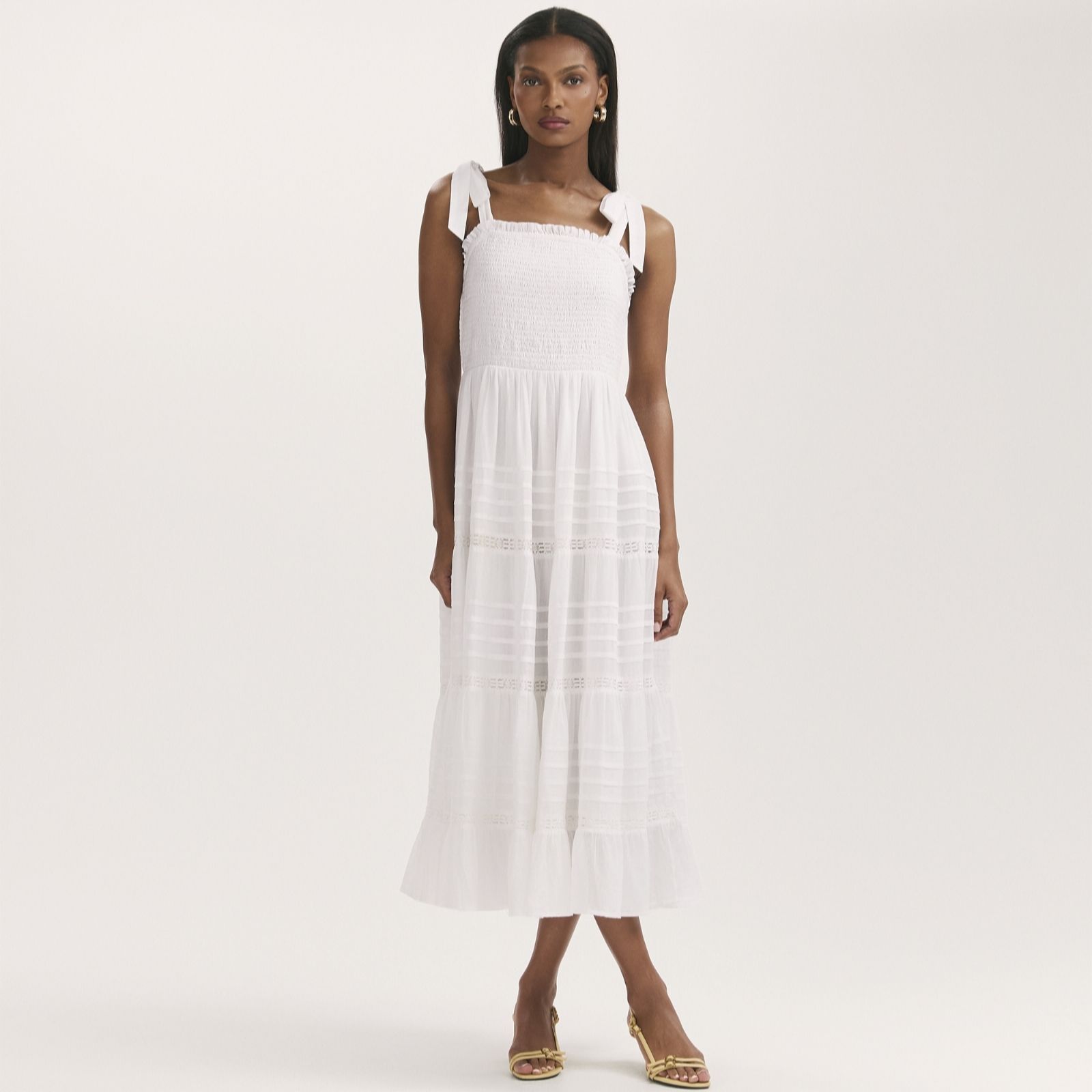 Finery London 100% Cotton Voile Ebony Tiered Dress