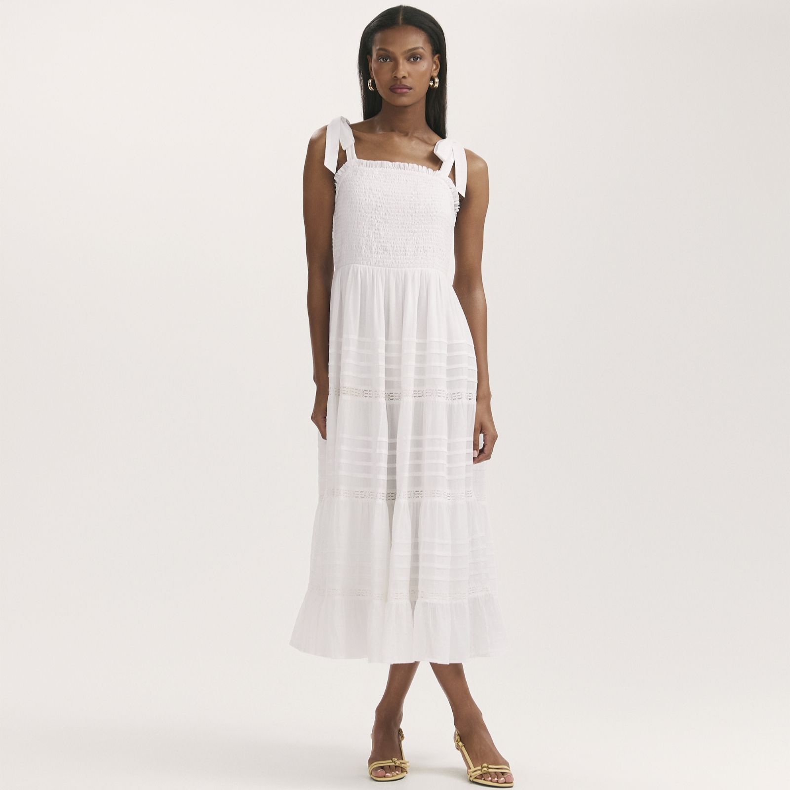 Finery London 100% Cotton Voile Ebony Tiered Dress