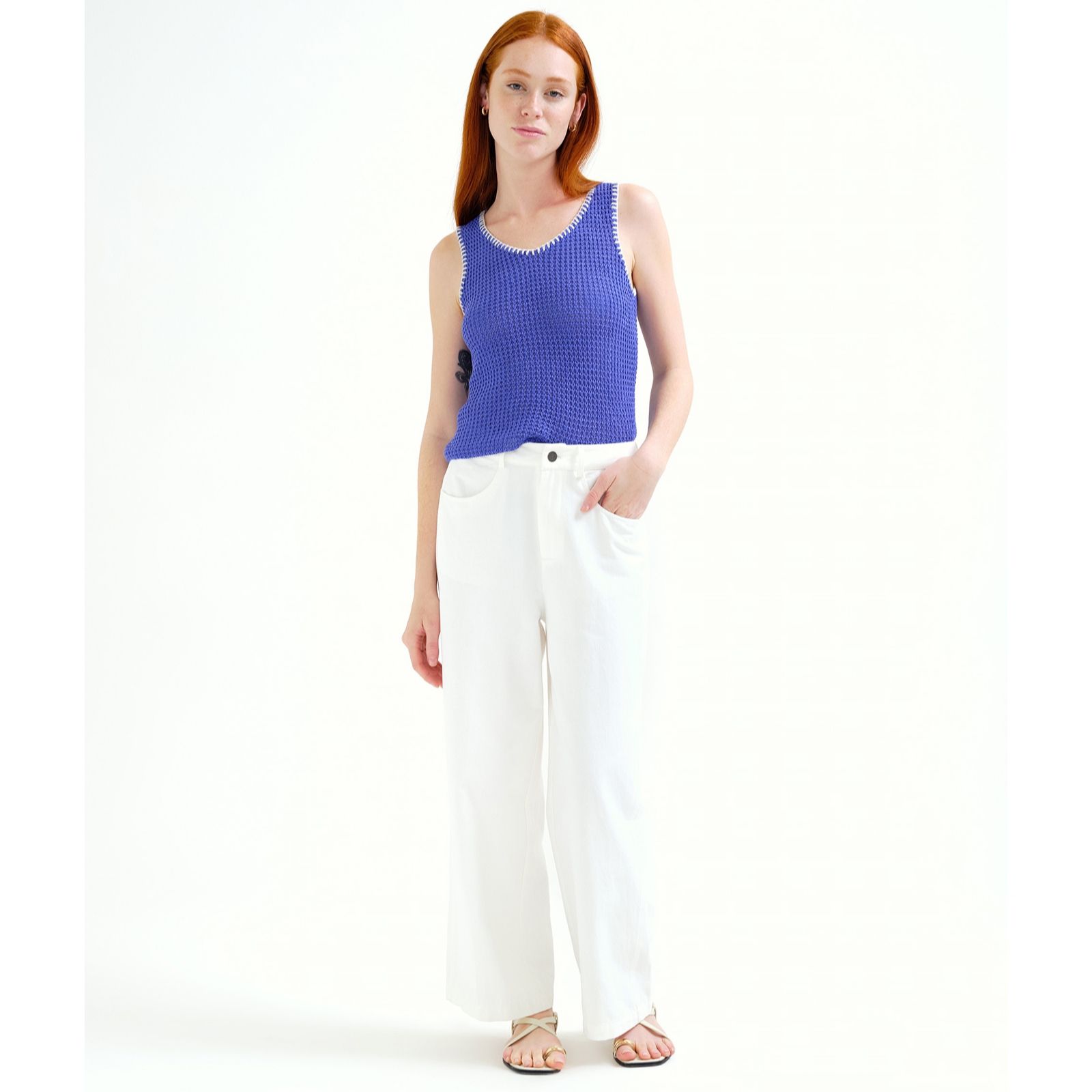 Compania Fantastica Wide Leg Cotton Trouser
