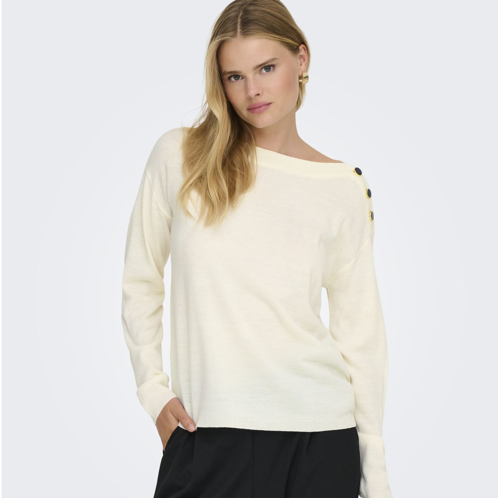 JDY Laura Button Detail Knitted Jumper