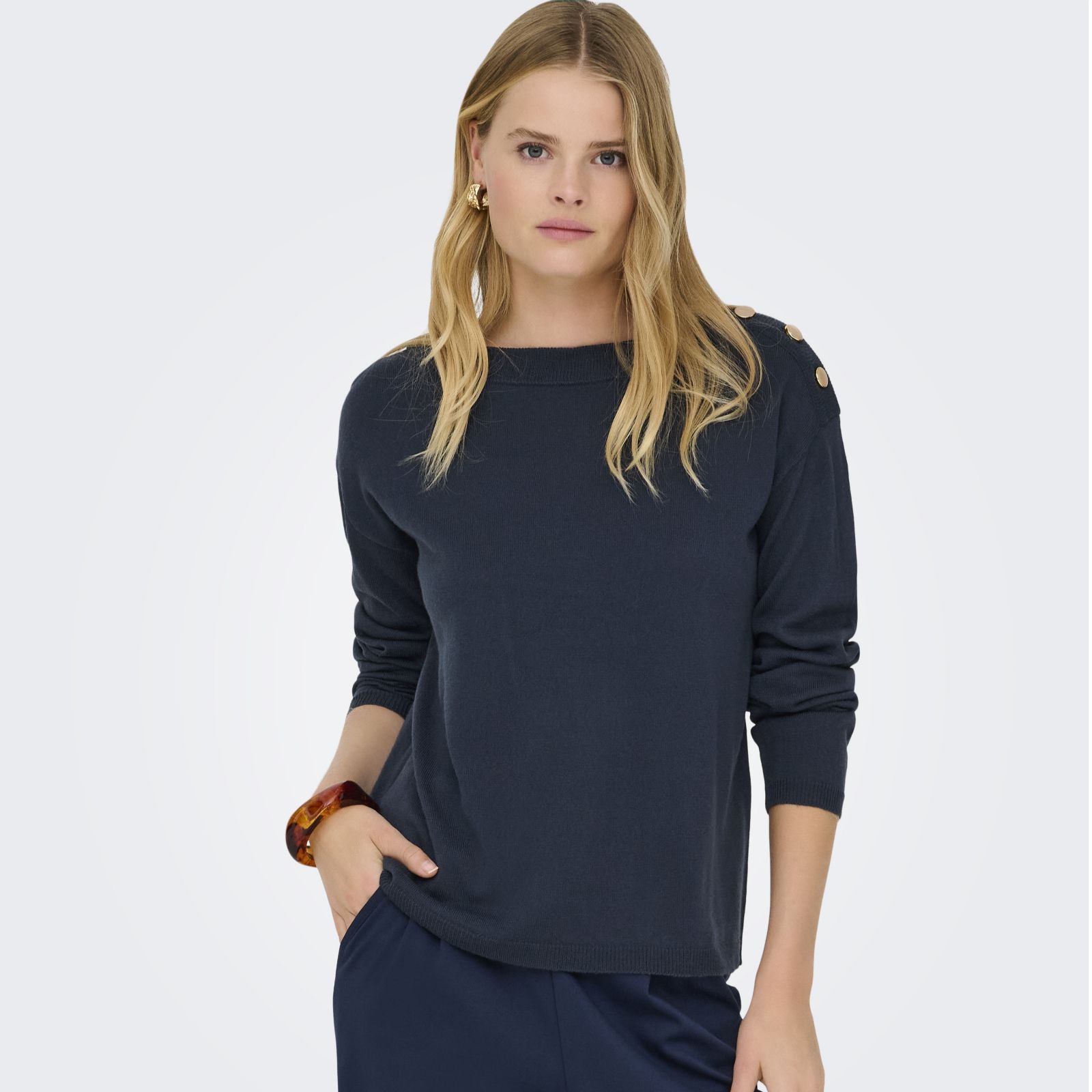 JDY Laura Button Detail Knitted Jumper