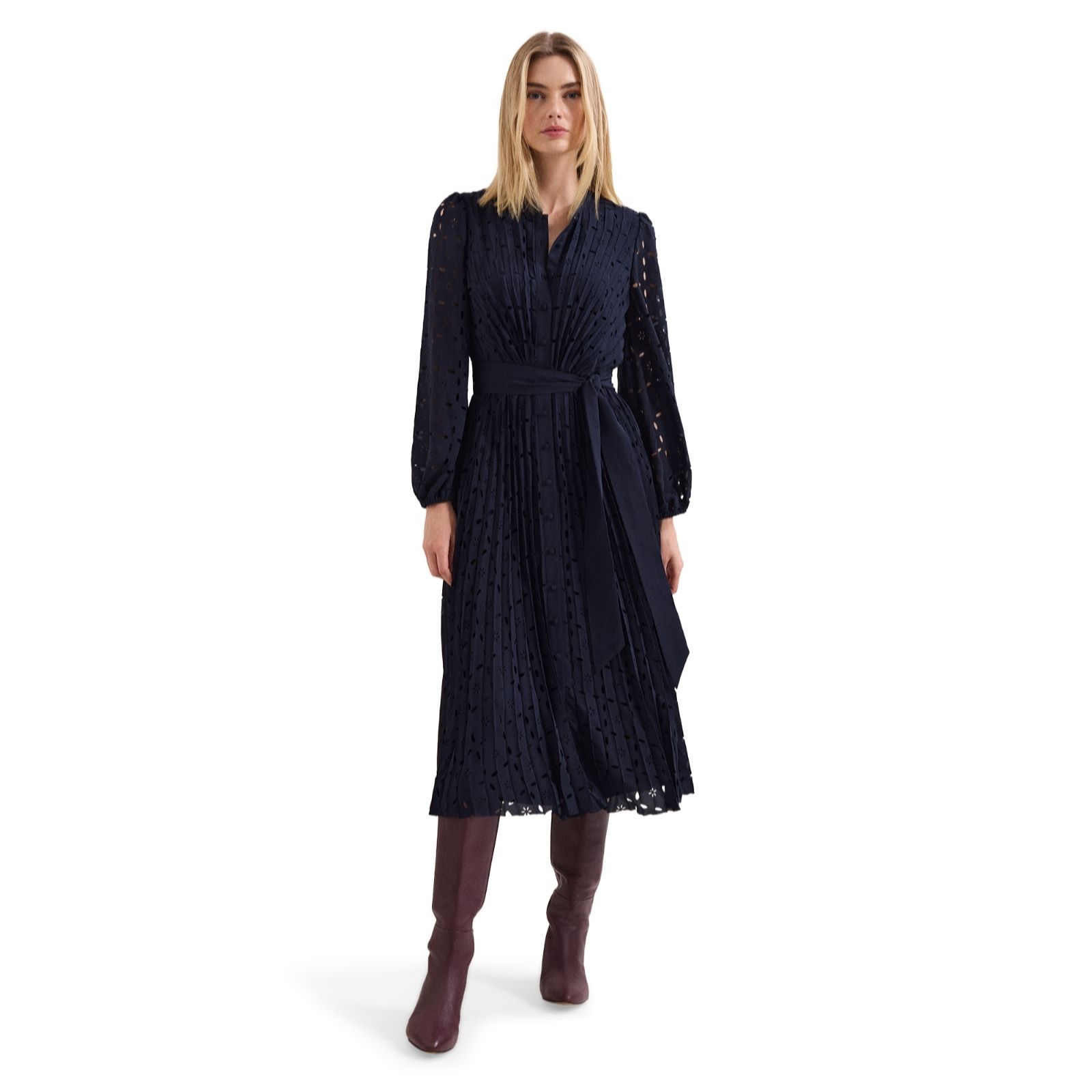 Phase Eight Ryley Laser Cut Work Midi Dress