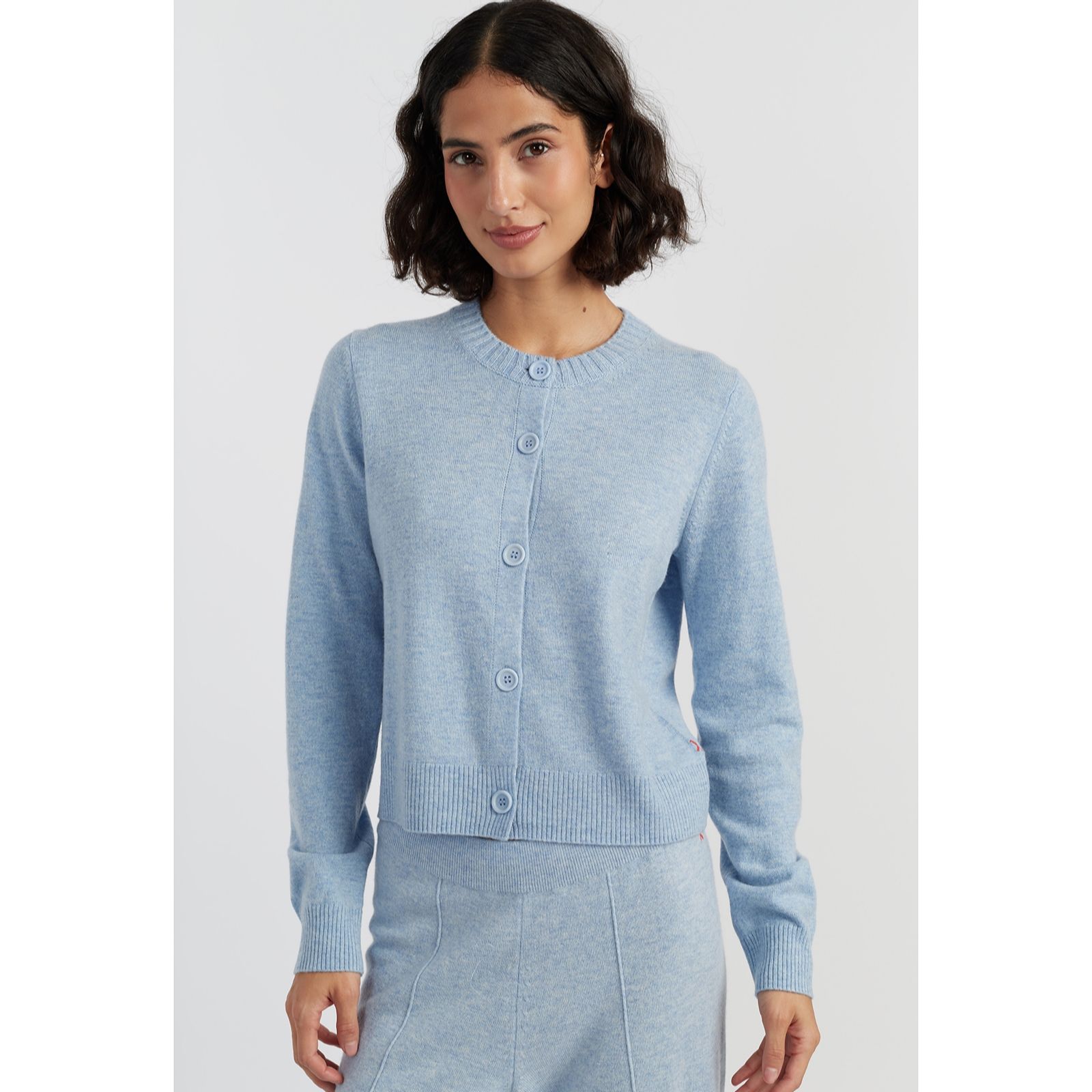 Chinti & Parker Wool Cashmere Blend Crew Neck Cardigan