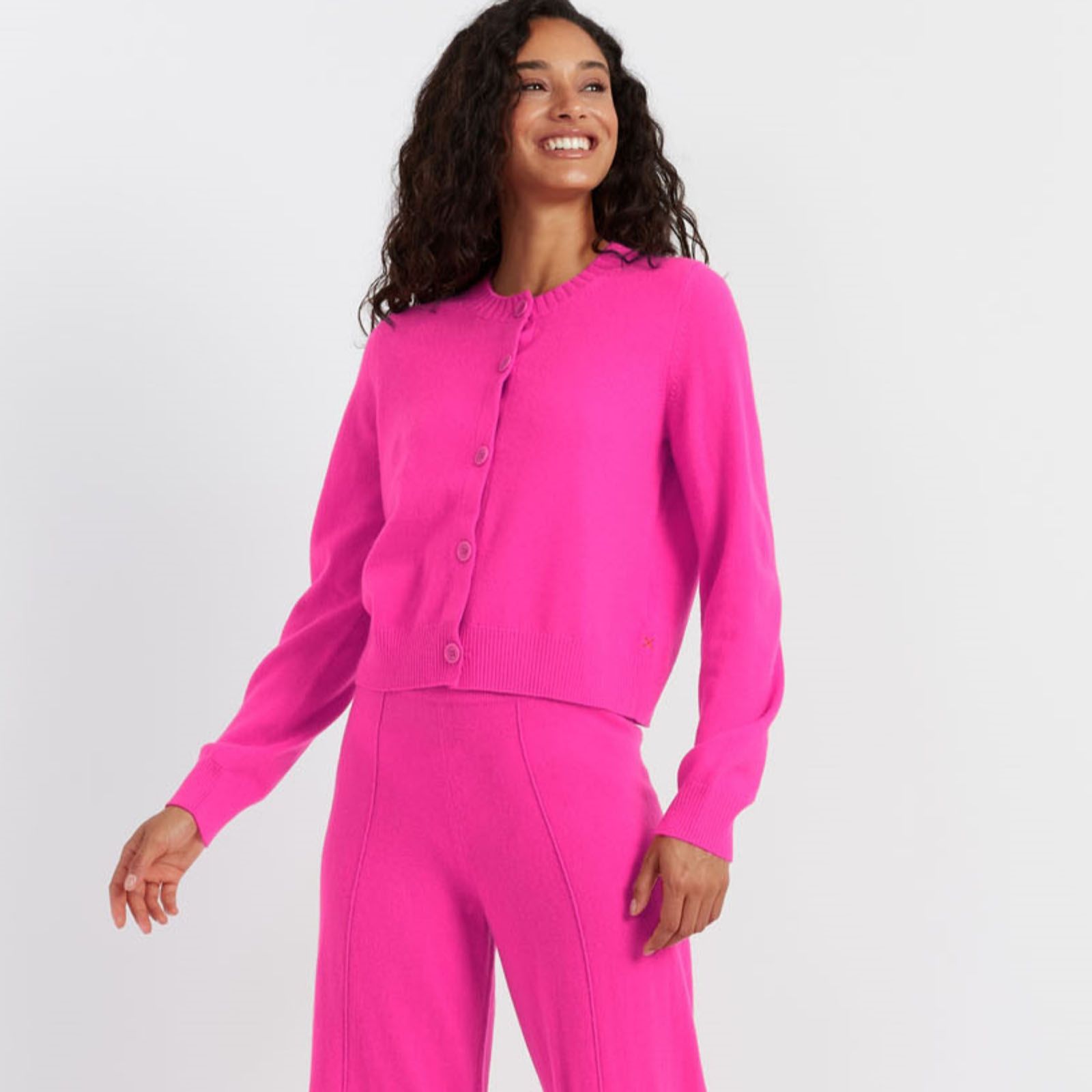 Chinti & Parker Wool Cashmere Blend Crew Neck Cardigan