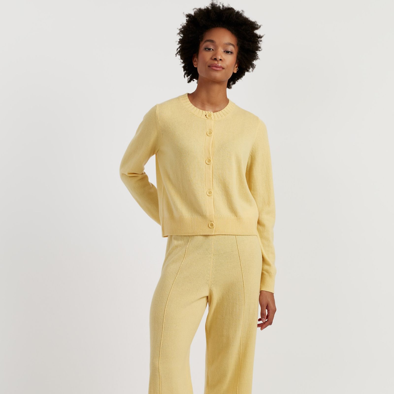 Chinti & Parker Wool Cashmere Blend Crew Neck Cardigan