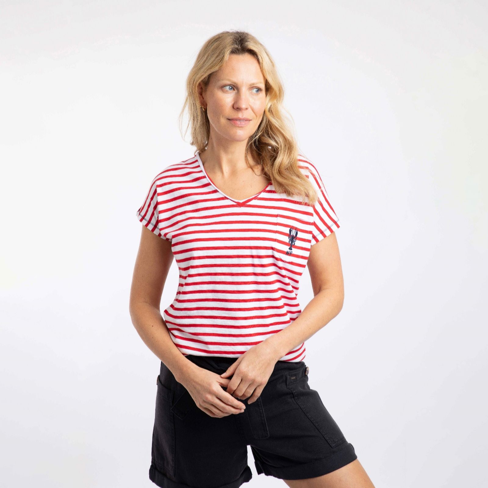 Weird Fish Liora Embroidered Pocket T-Shirt