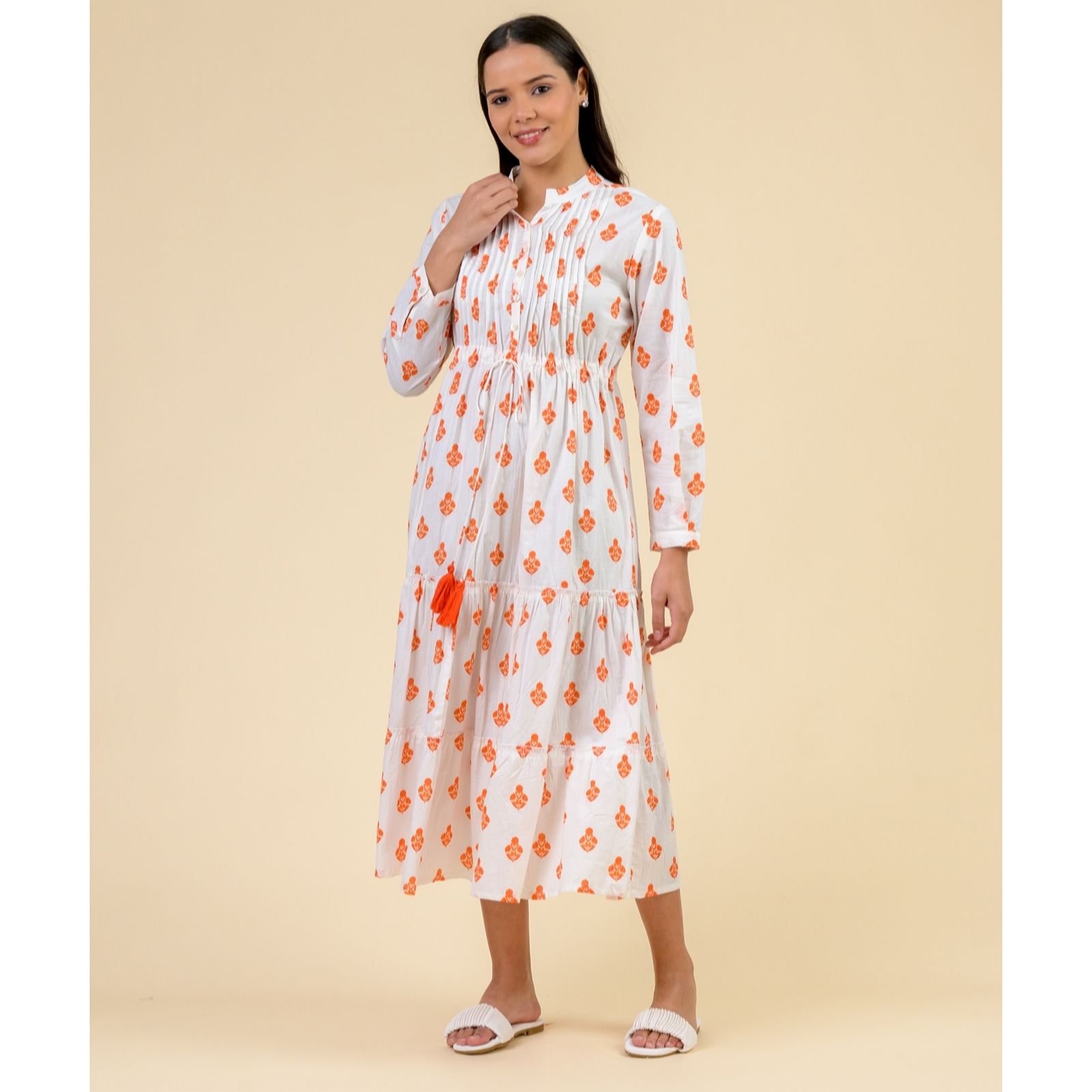  Handprint Dream Corfu Button Up Midi Dress