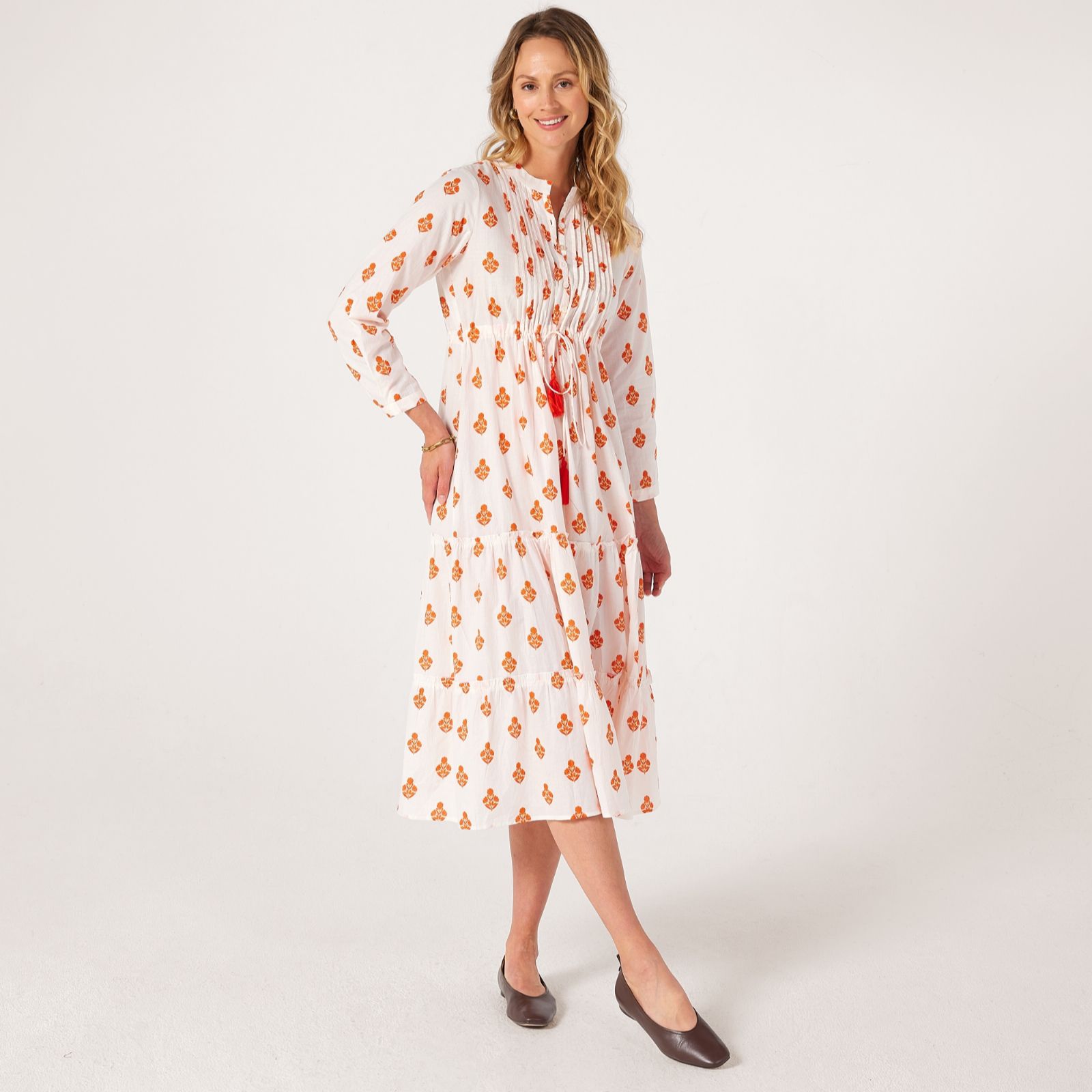 Handprint Dream Corfu Button Up Midi Dress