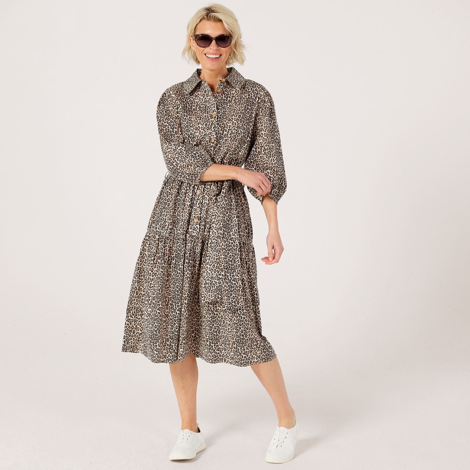 Helene Berman 100% Cotton Animal Print Dress